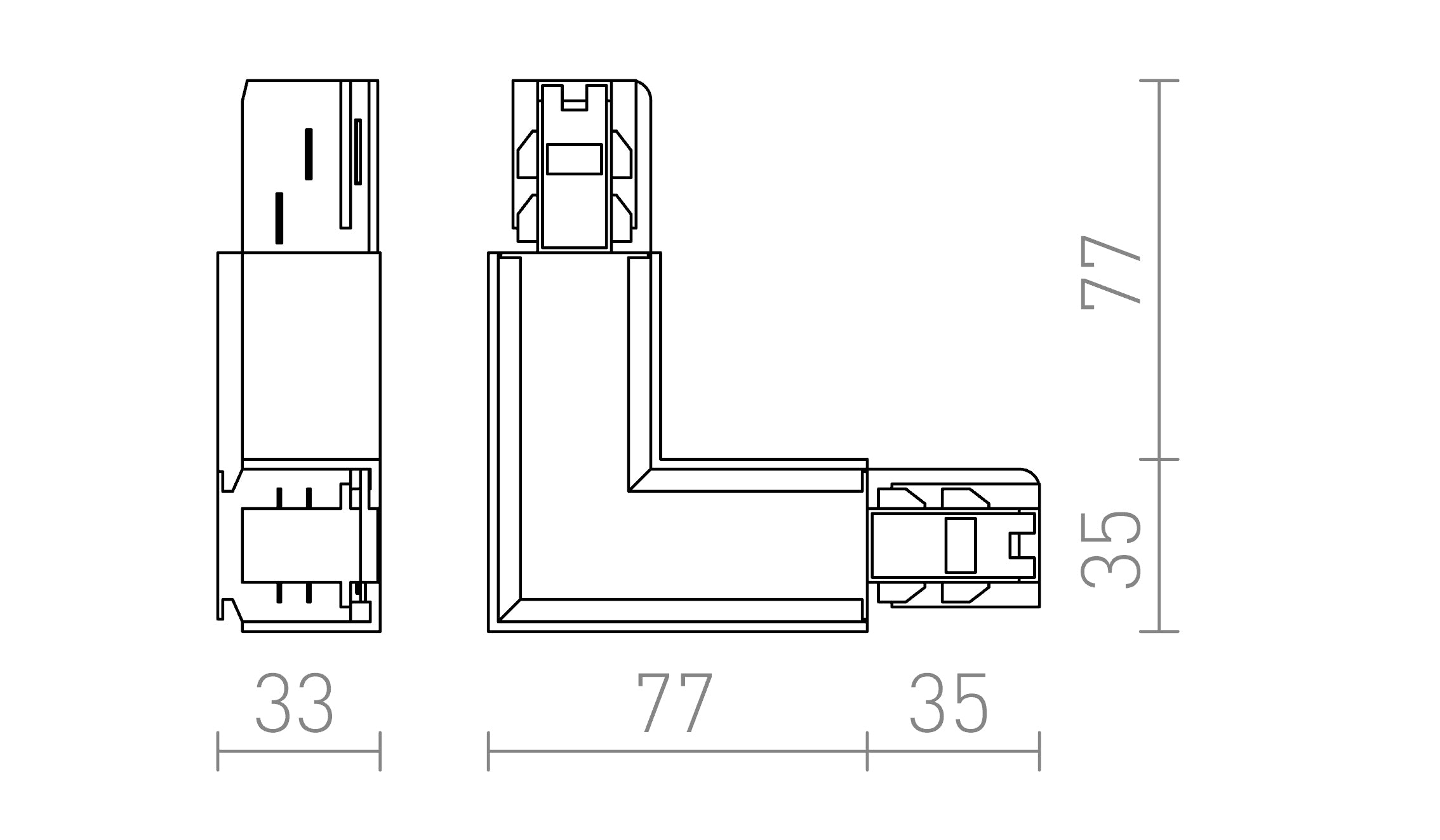 EUTRAC L povezovalnik zunanji lampa - Product sketch