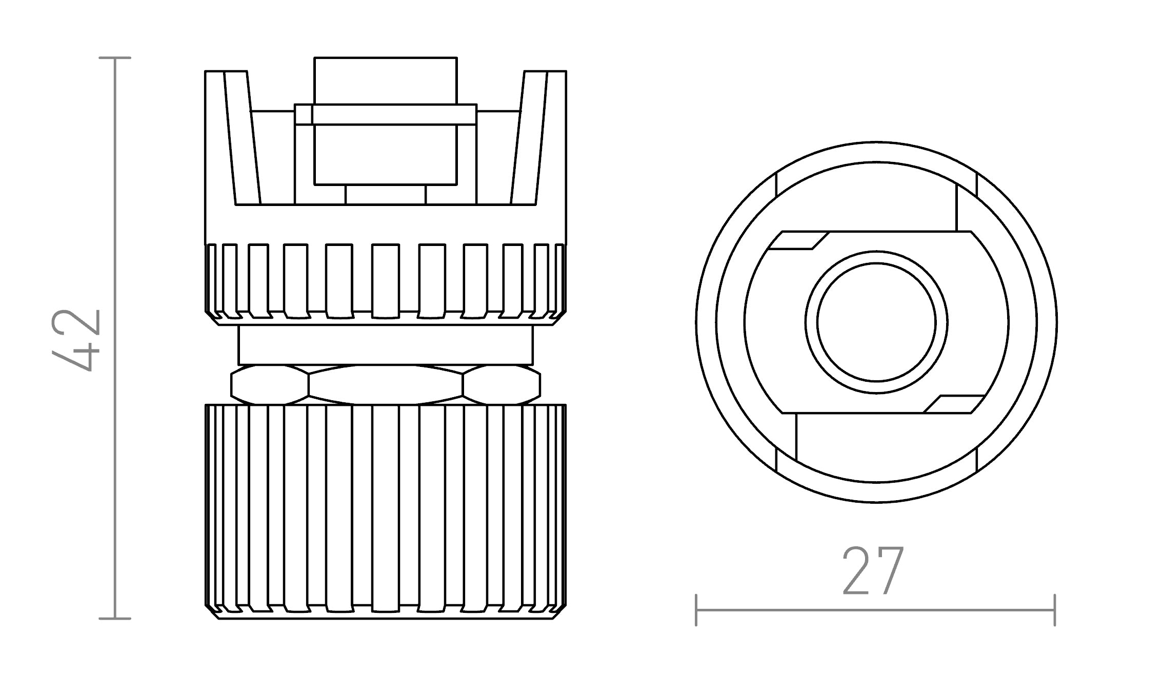 EUTRAC mechanische adapter - Product sketch