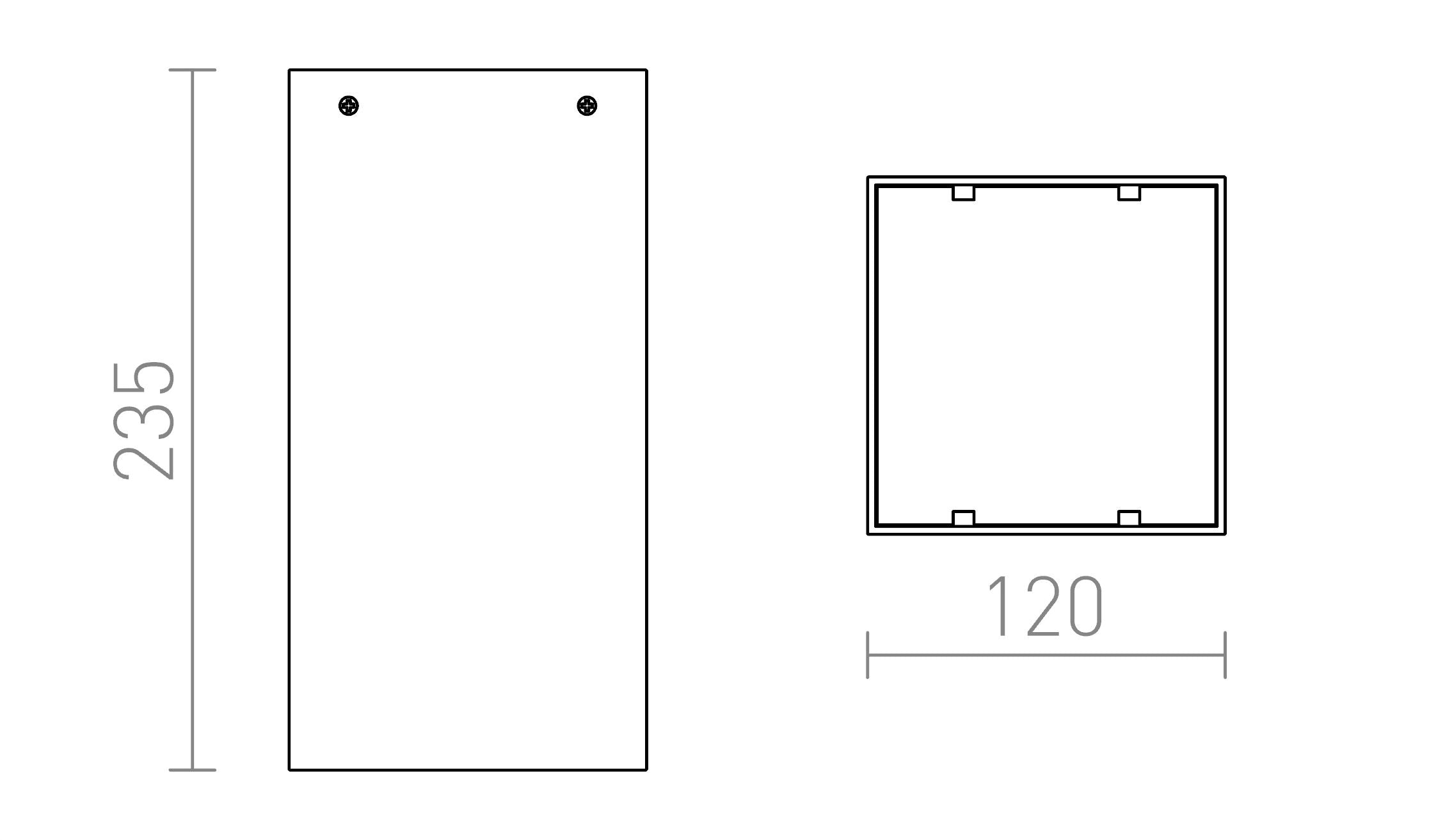 MEA katto nelikulmainen lamppu - Product sketch