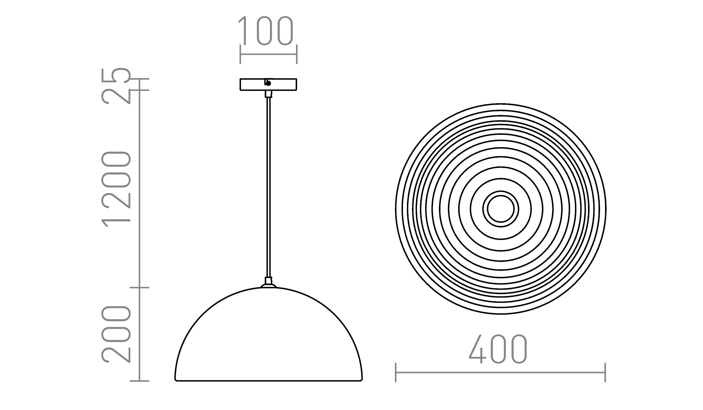 CARISSIMA 40 riippuvalaisin lamppu - Product sketch