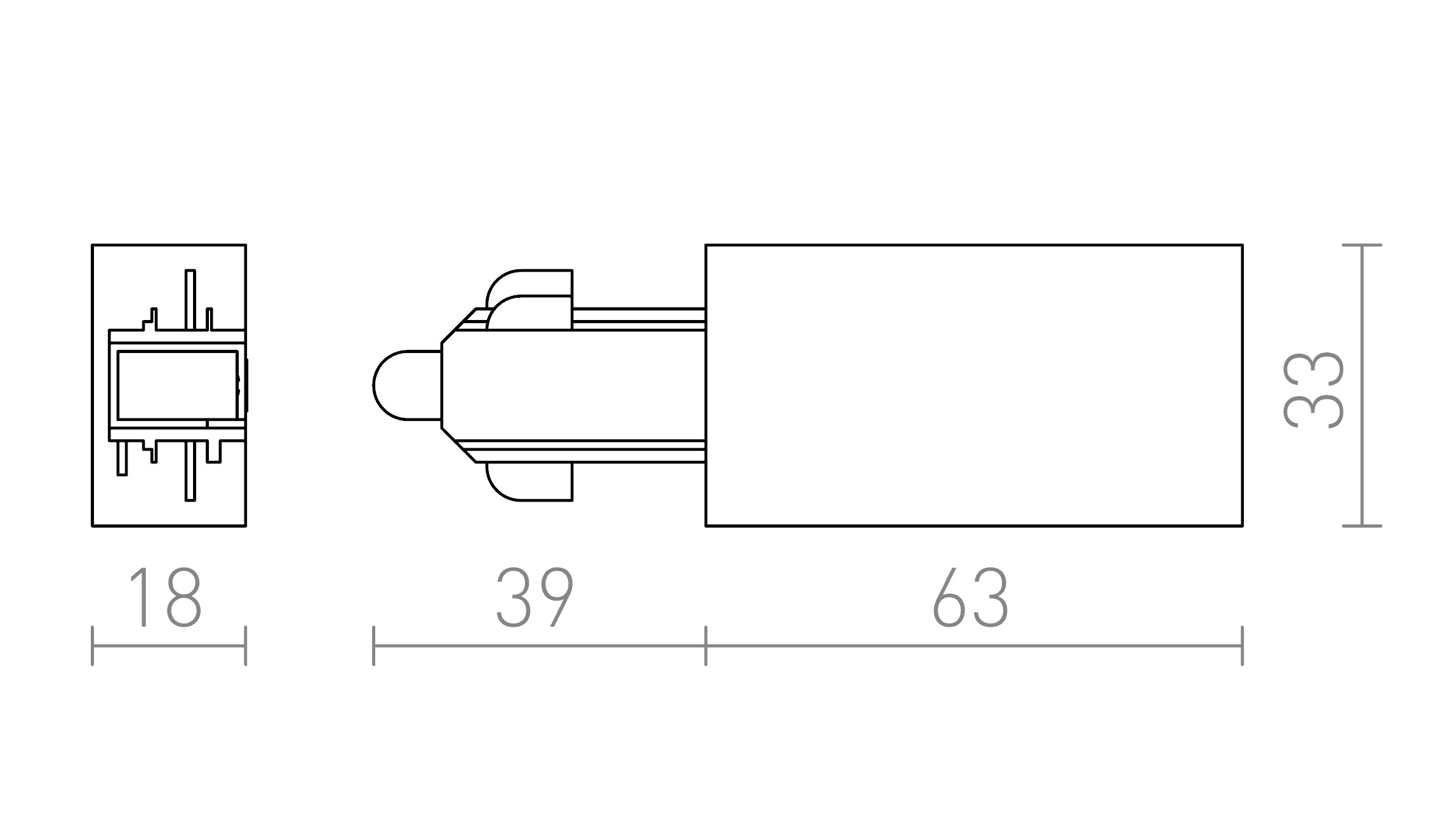 1F stroomvoorziening (links) lamp - Product sketch