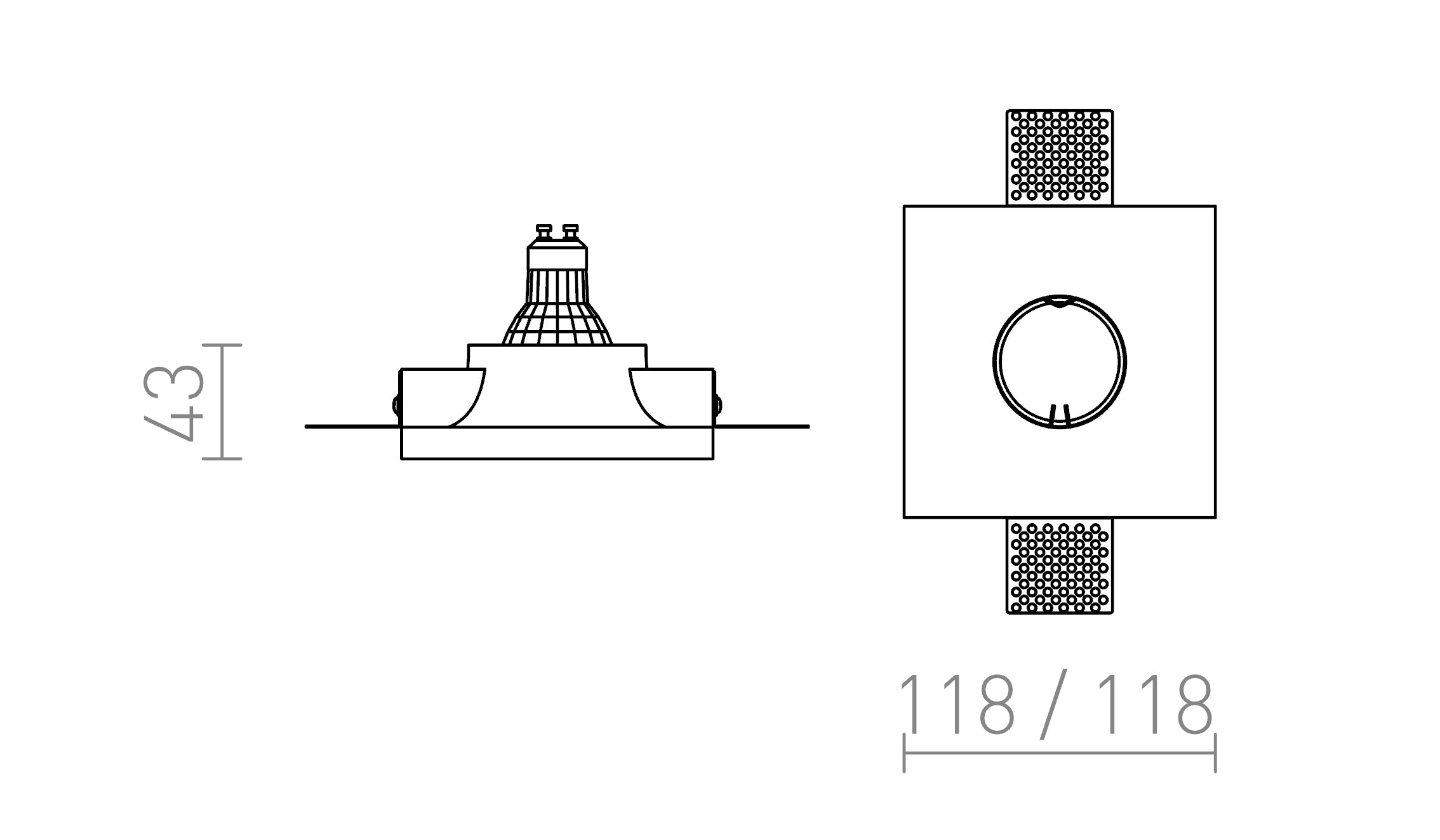 DINGO S σταθερό λαμπτήρας - Product sketch