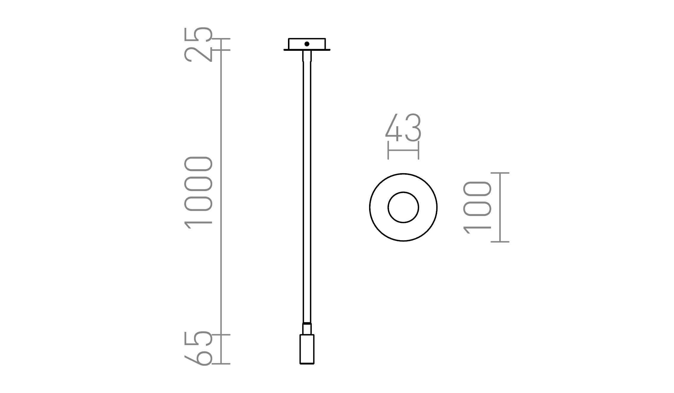 LOYD E27 I ceiling lamp - Product sketch