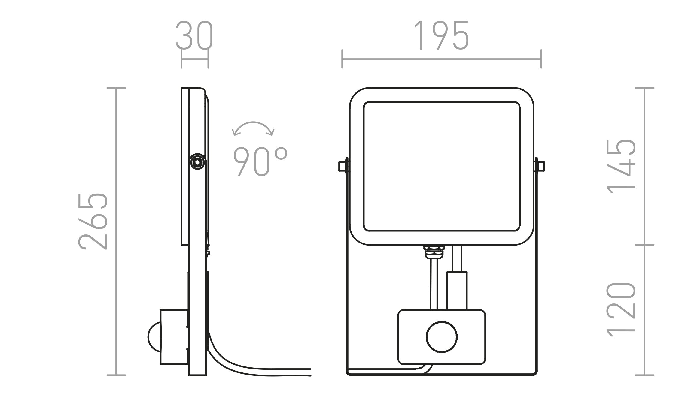 PONTA reflector con sensor - Product sketch