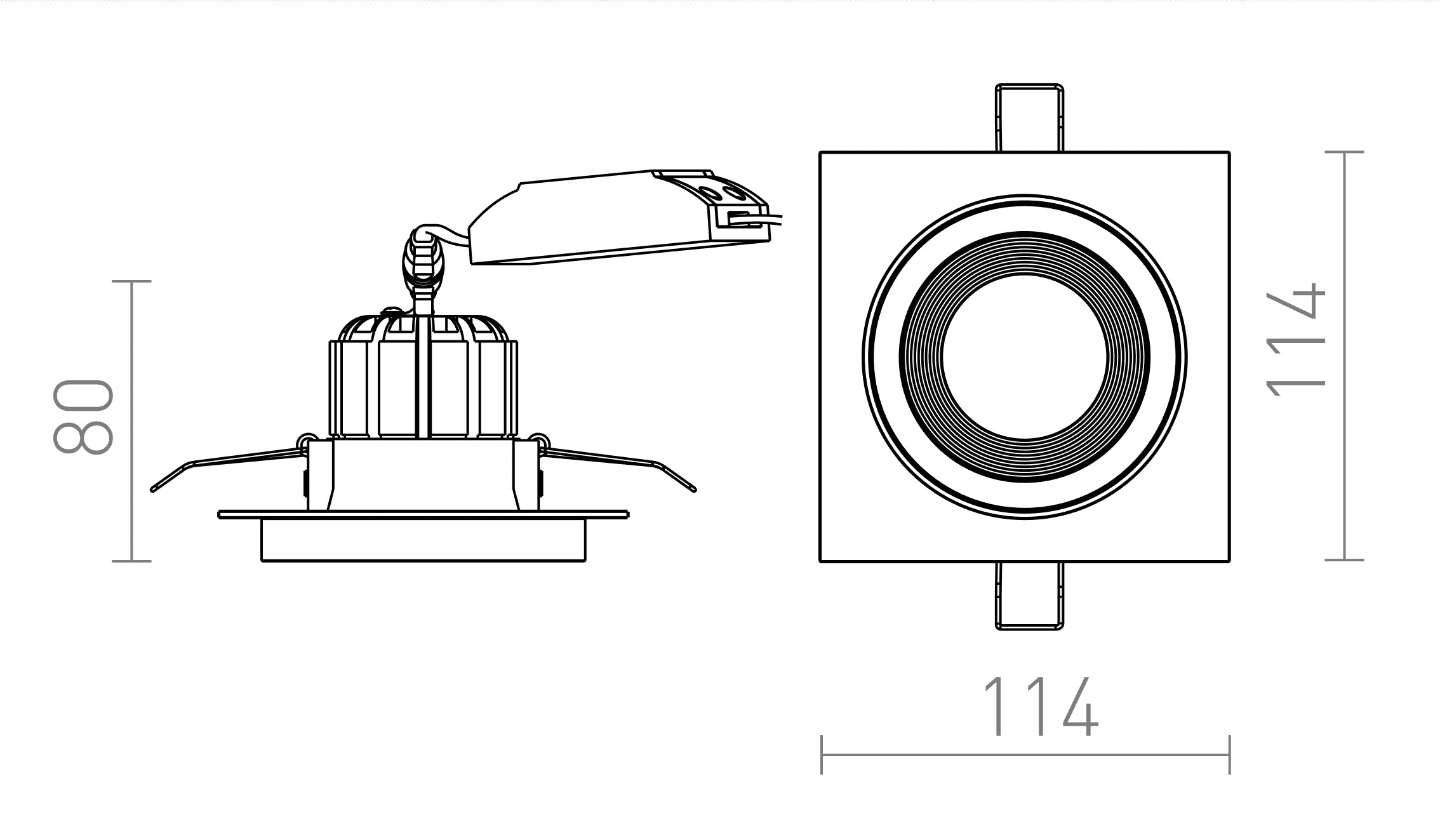 SHARM SQ I recessed lamp - Product sketch