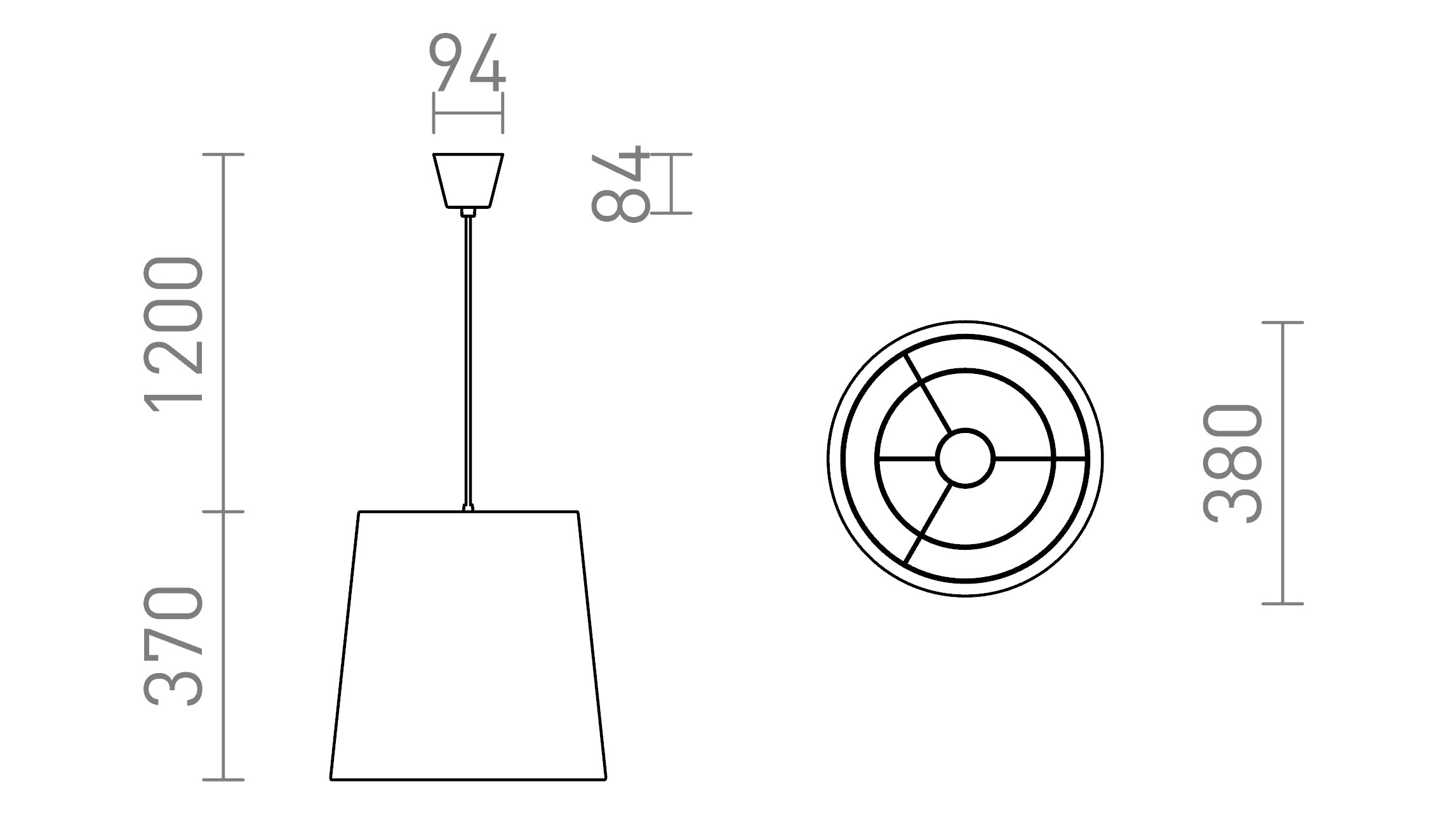 POLLOCK suspendat lampă - Product sketch