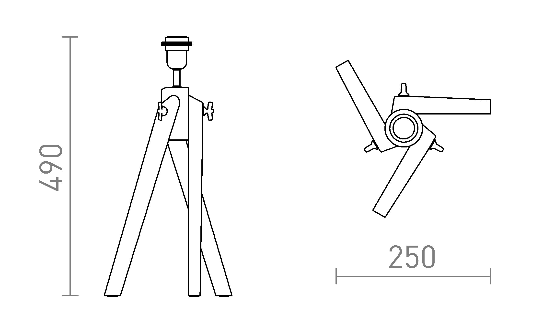 AMBITUS voetstuk voor tafellamp - Product sketch