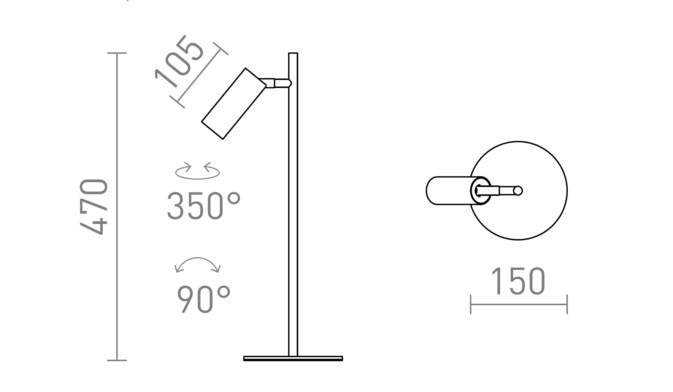 TAPIO namizna svetilka lampa - Product sketch