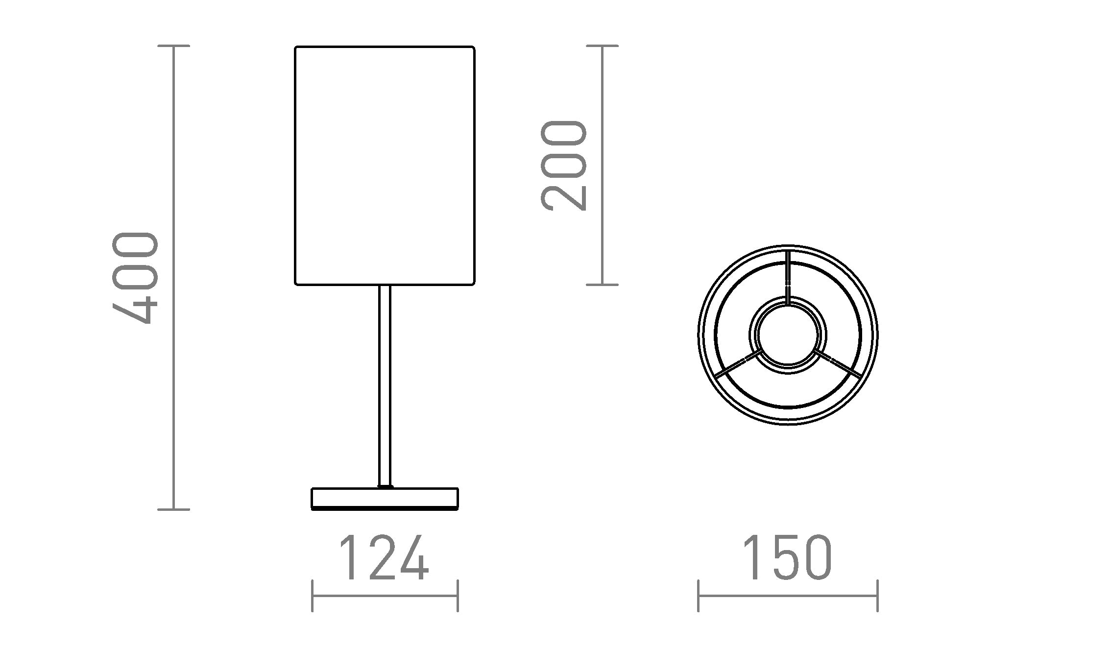 NYC/RON 15/20 tafellamp lamp - Product sketch