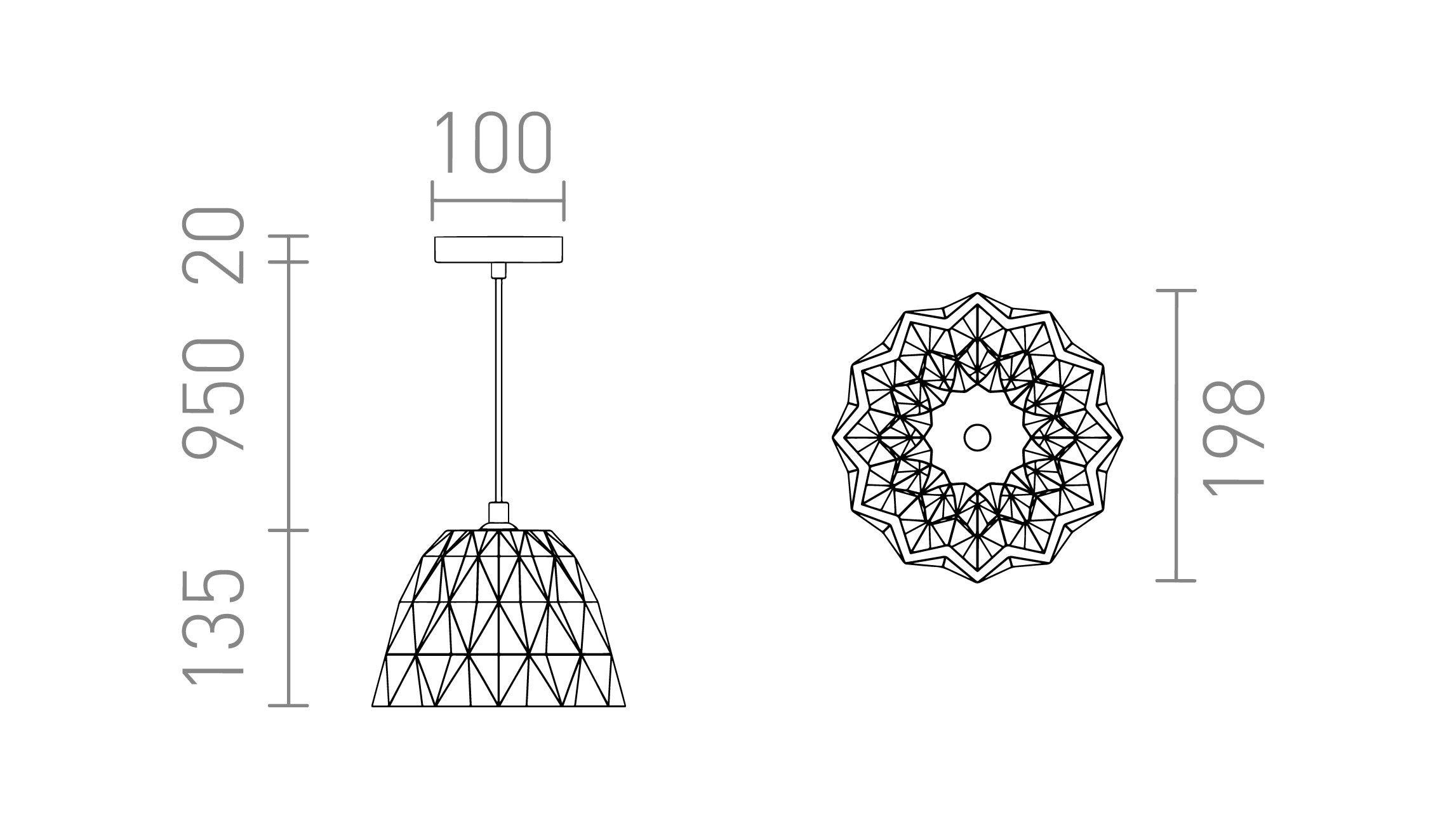 NAPLES pendel lampa - Product sketch