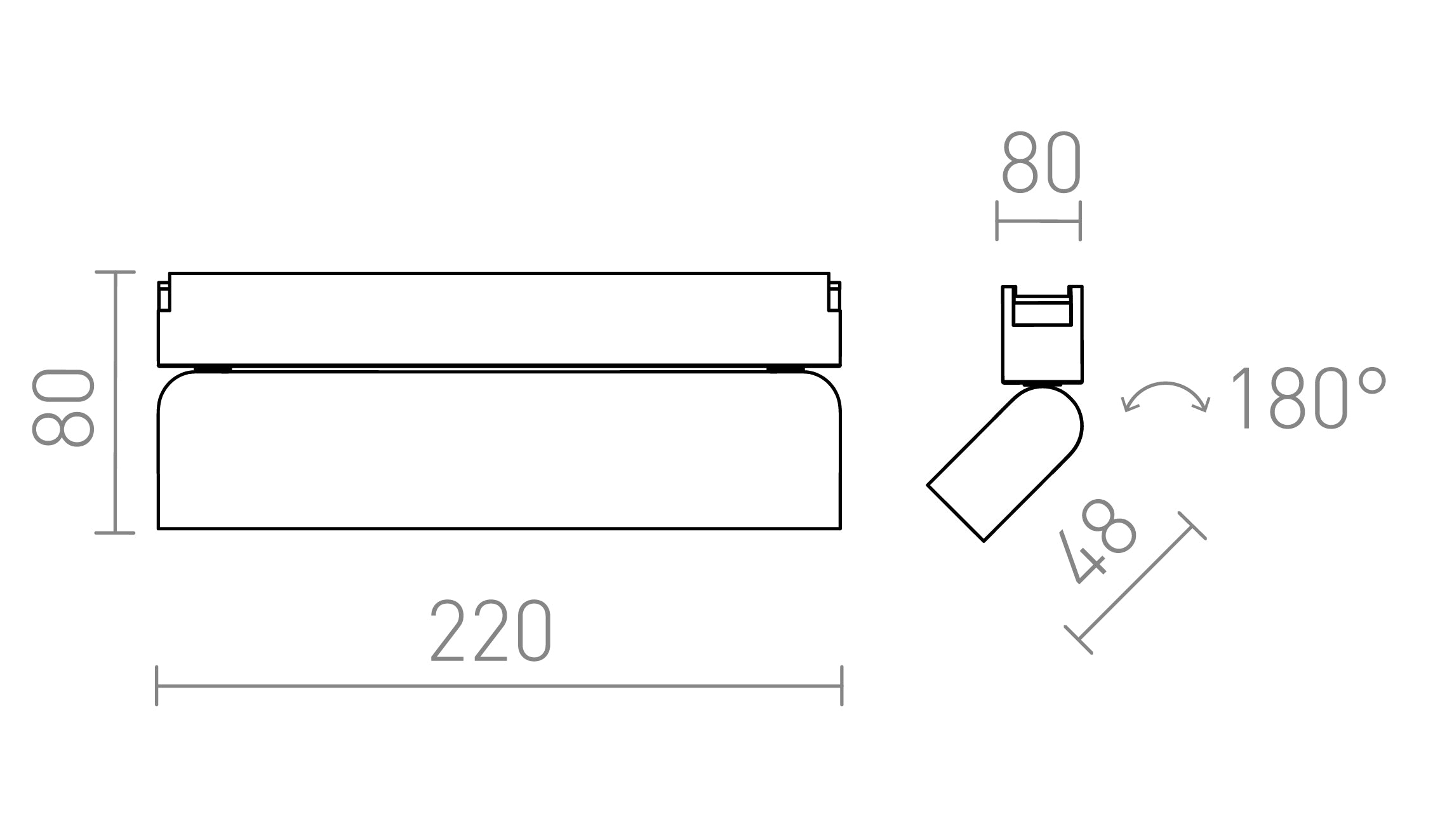 OXONIA 22 schwenkbare Leuchten fürs VEGA/WAVE System VEGA/WAVE - Product sketch