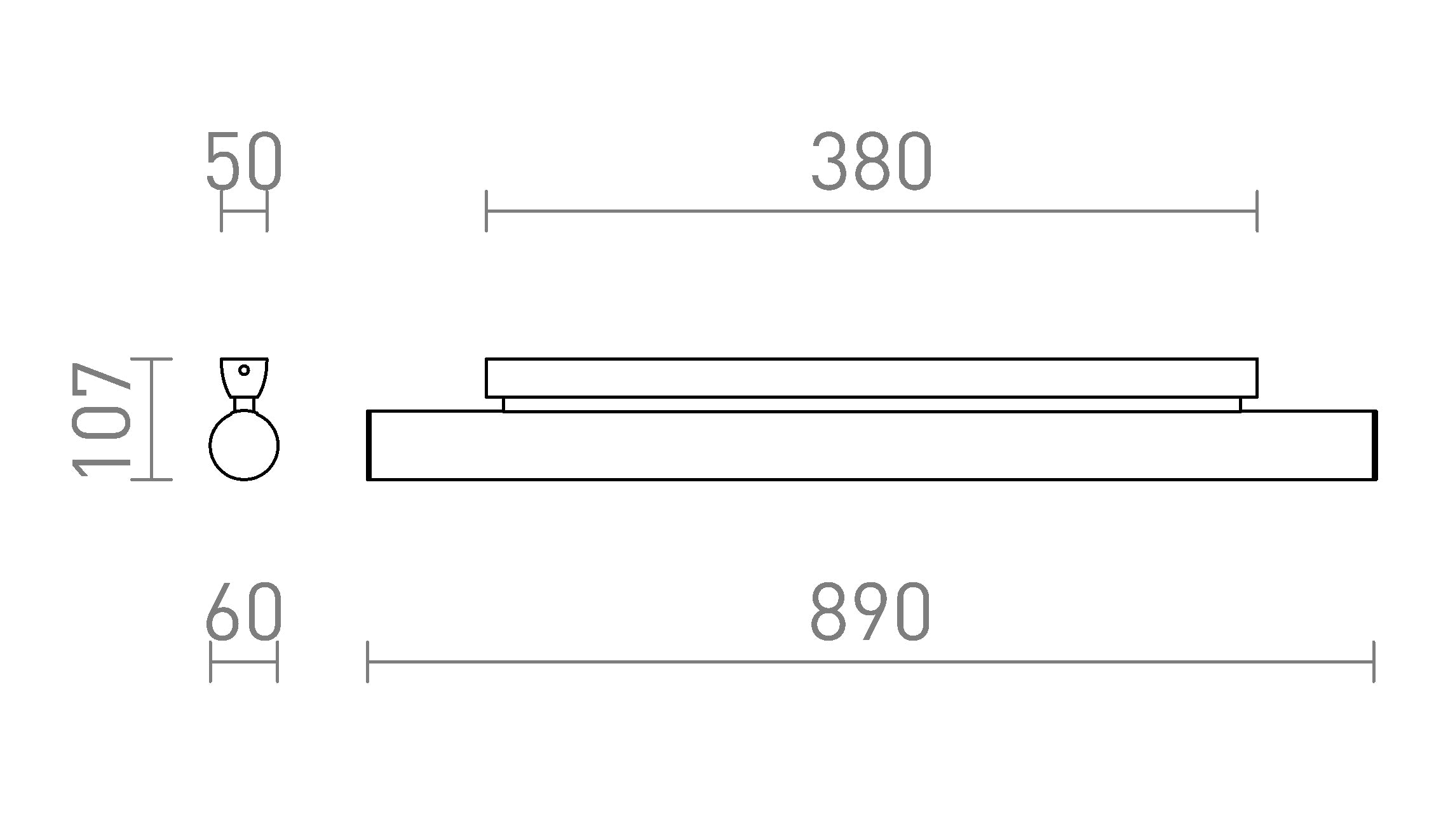 RIVIER LED 89 de perete lampă - Product sketch