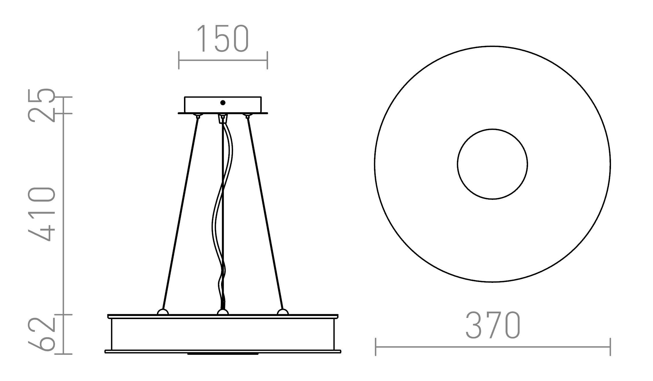 ASTERI HANGLAMP - Product sketch
