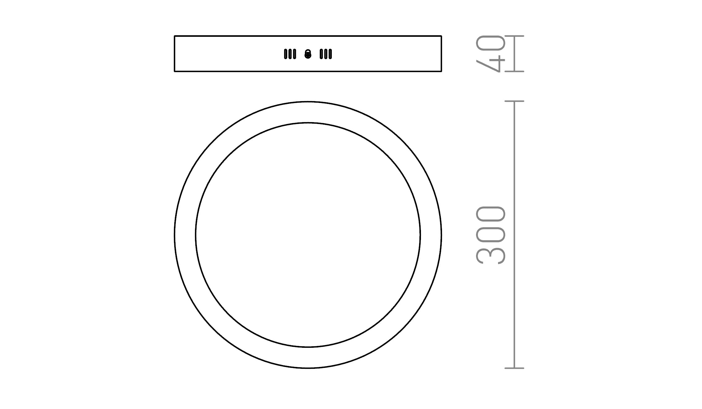 SLENDER R 30 OPBOUWLAMP - Product sketch