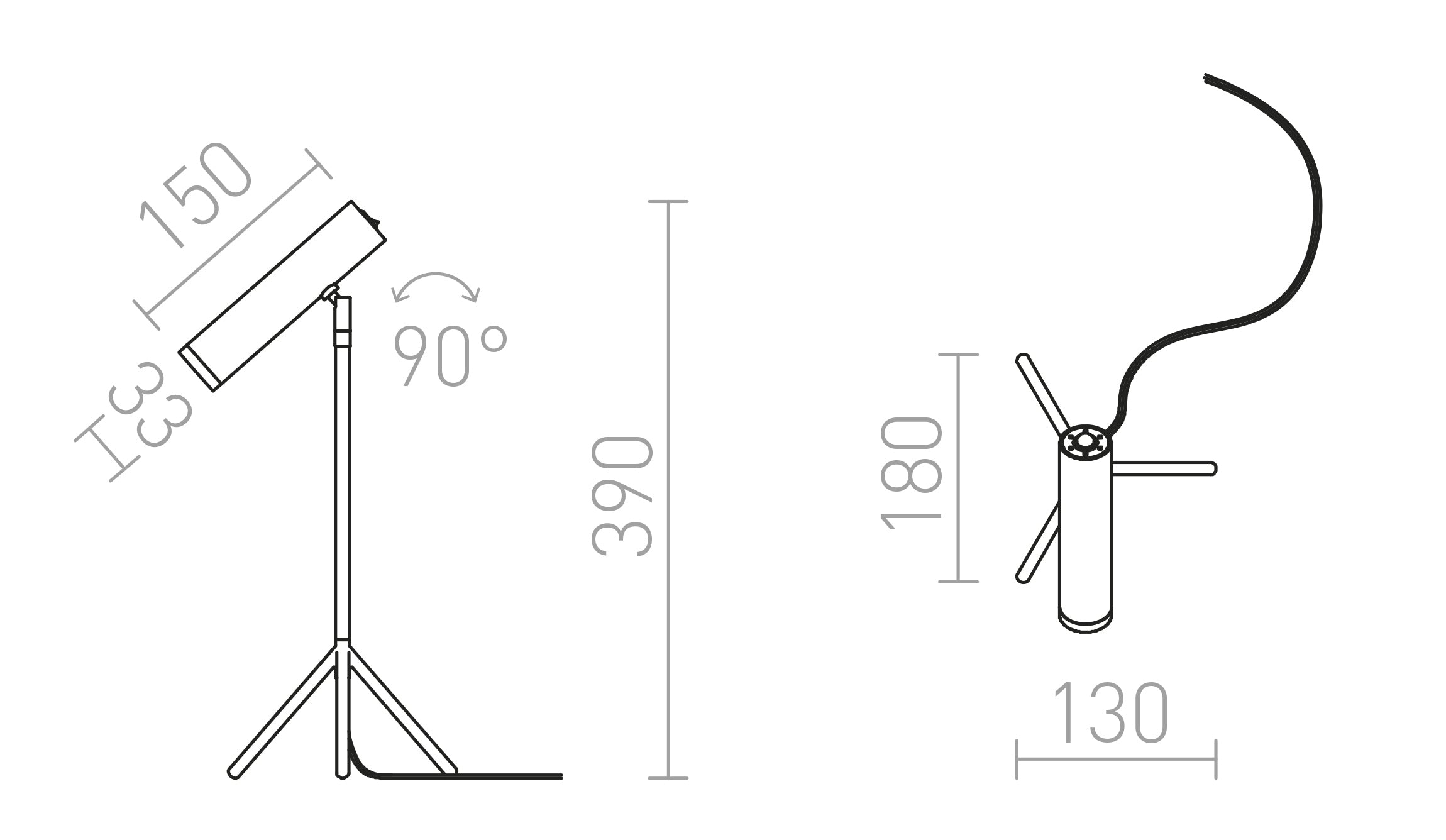 COZY TAFELLAMP - Product sketch