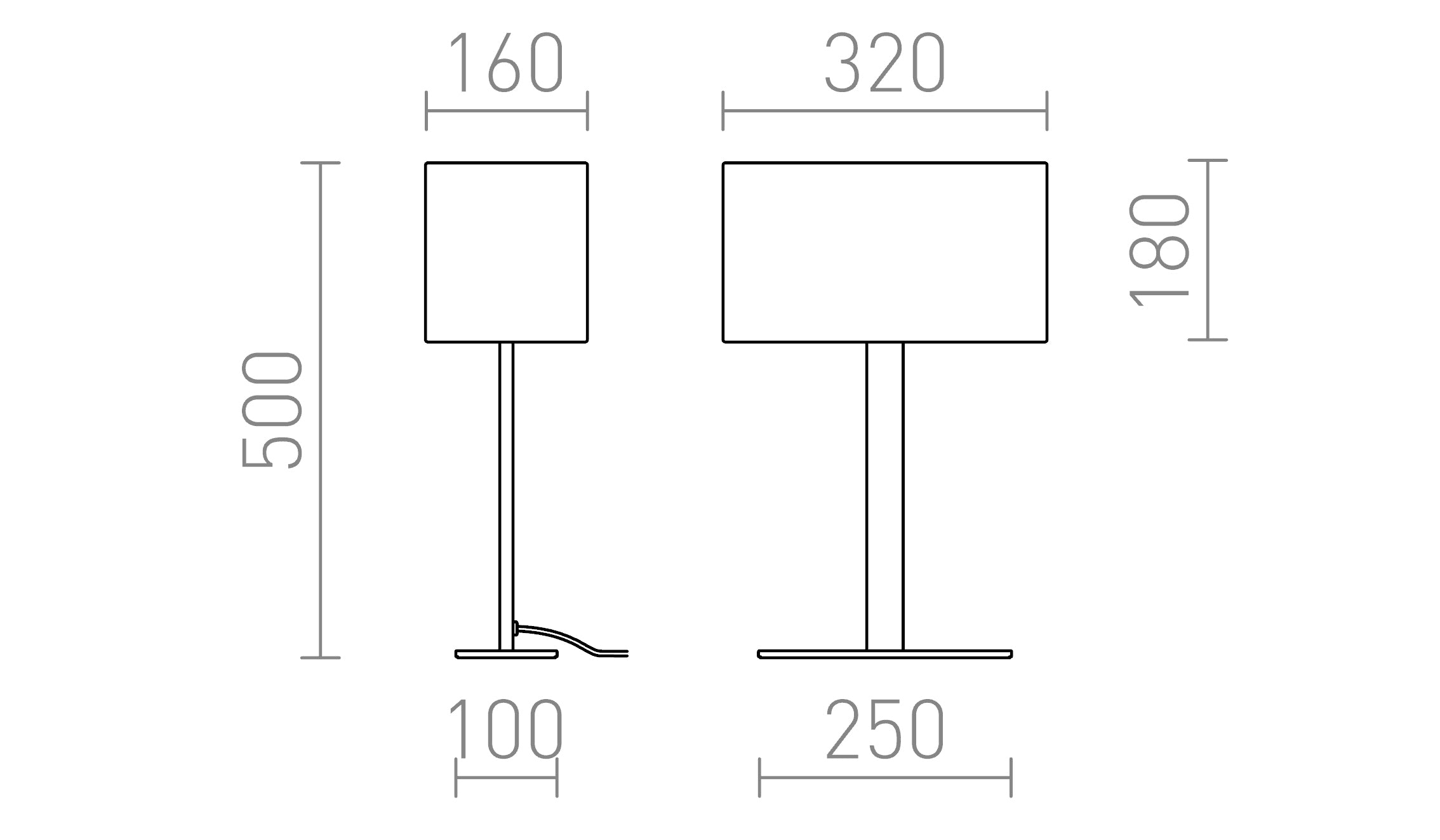 PLAZA M TAFELLAMP - Product sketch