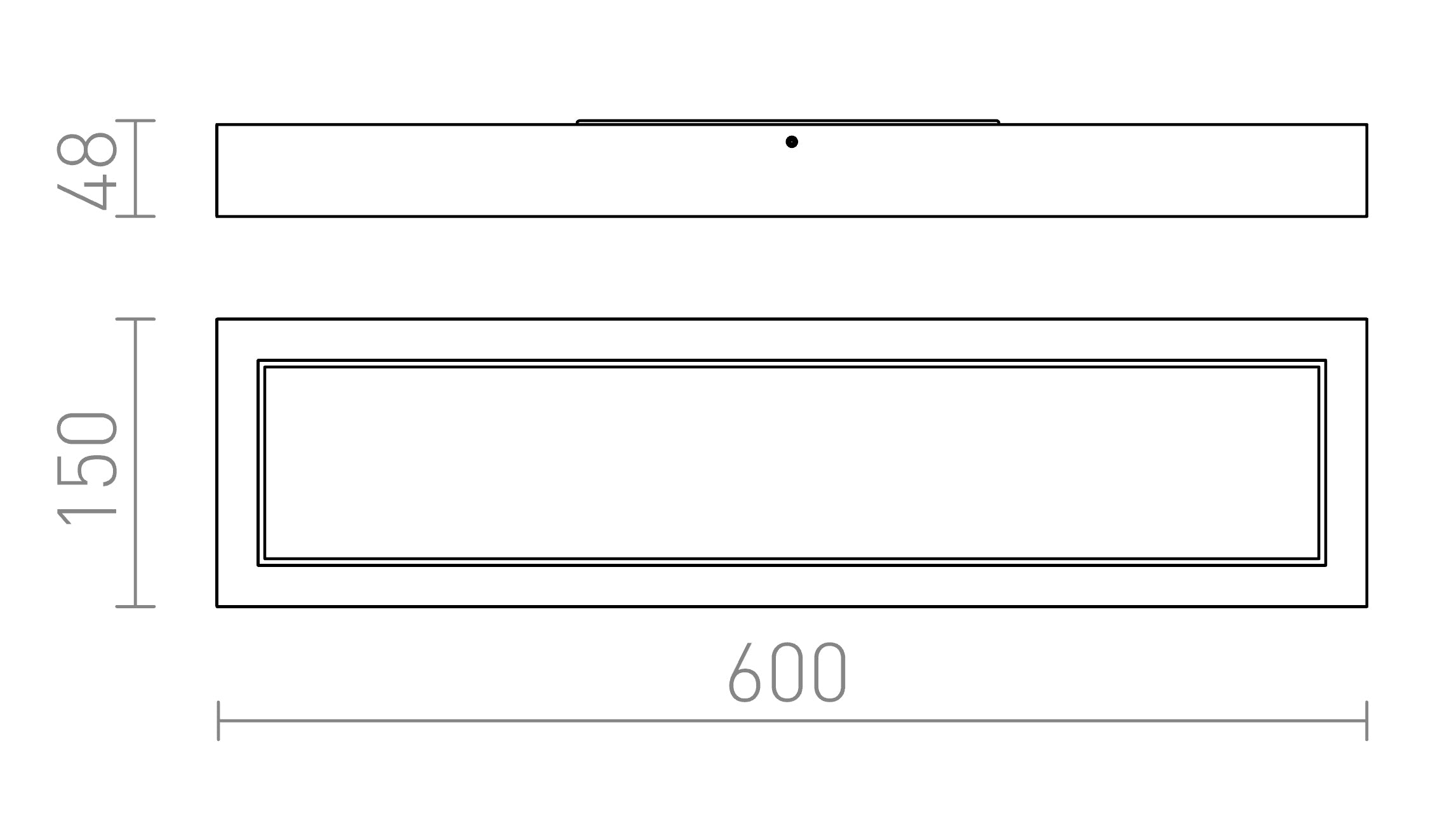 STRUCTURAL LED OPBOUWLAMP 60x15 - Product sketch