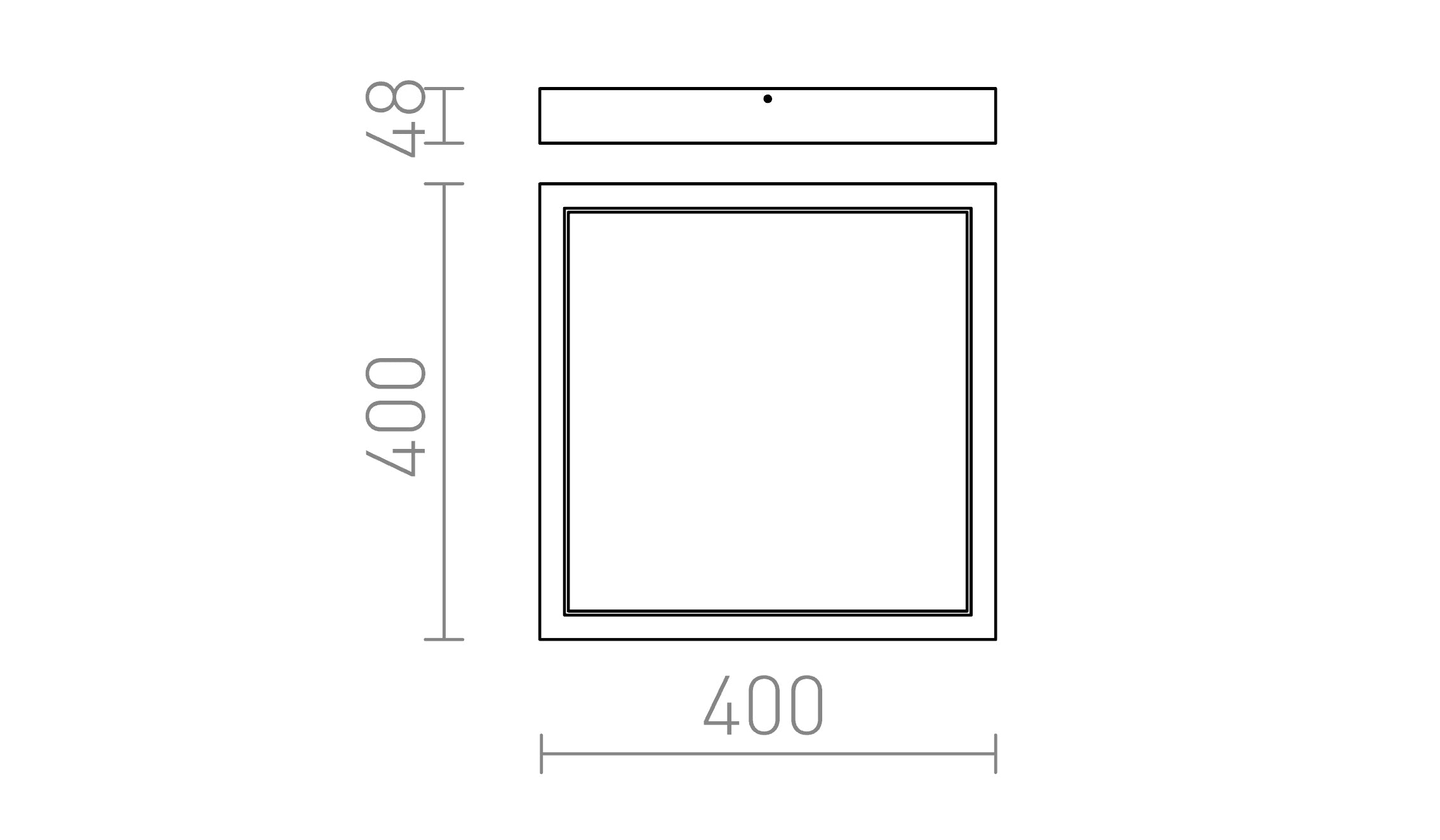 STRUCTURAL LED OPBOUWLAMP 40X40 - Product sketch