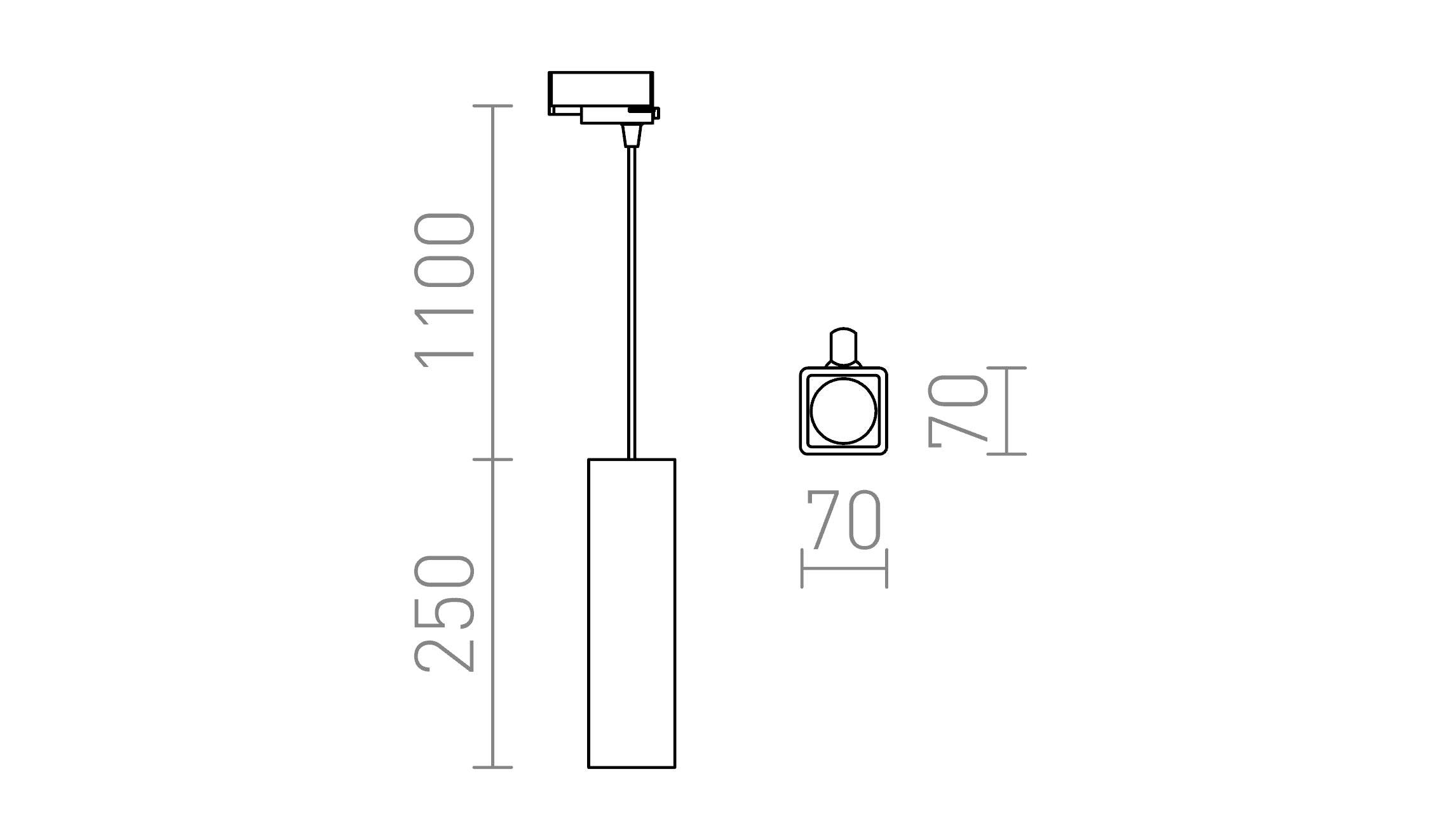 JACK RC VOOR DRIEFAZIGE STROOMRAIL - Product sketch