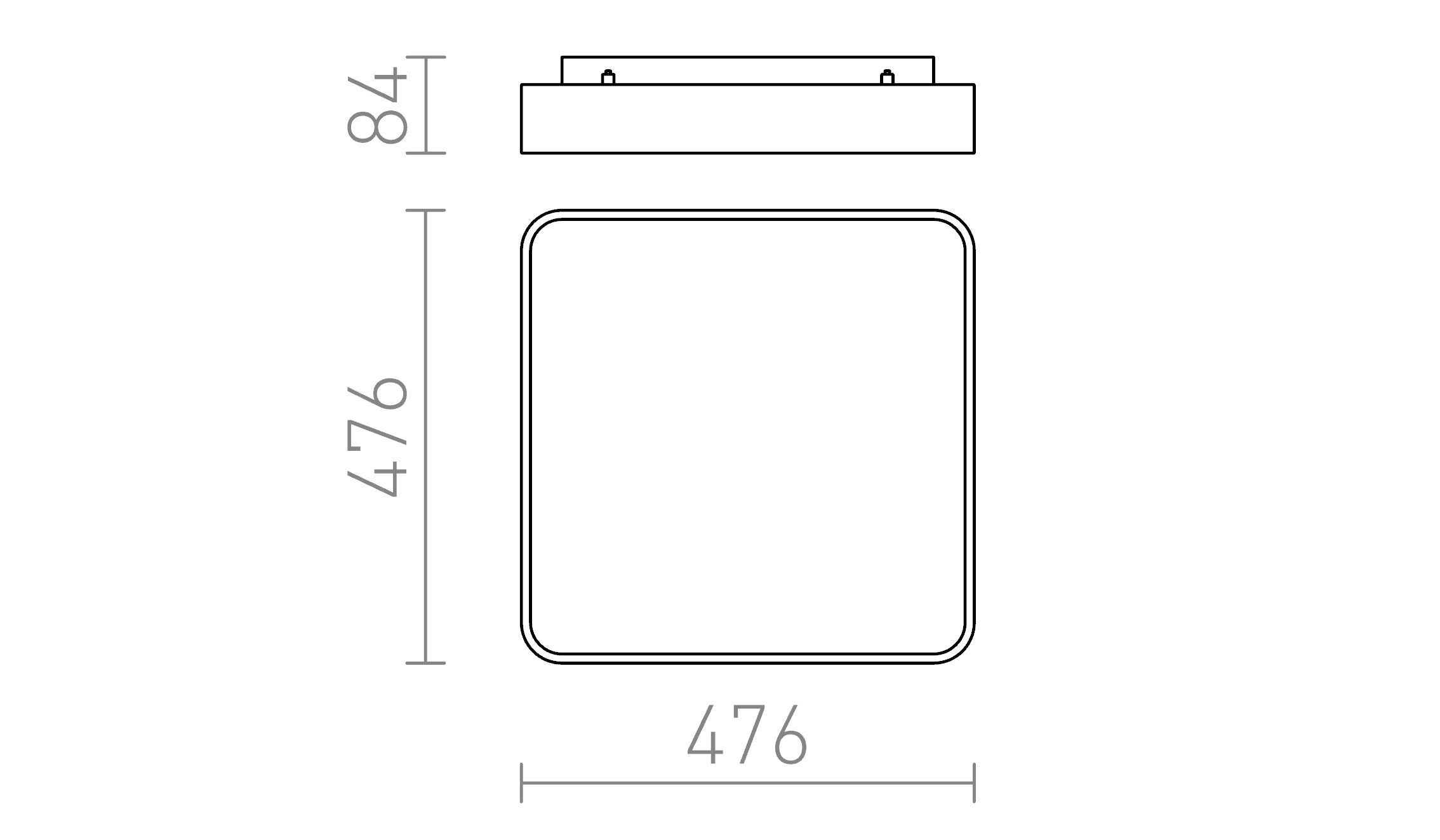MENSA SQ 48 PLAFONDLAMP - Product sketch