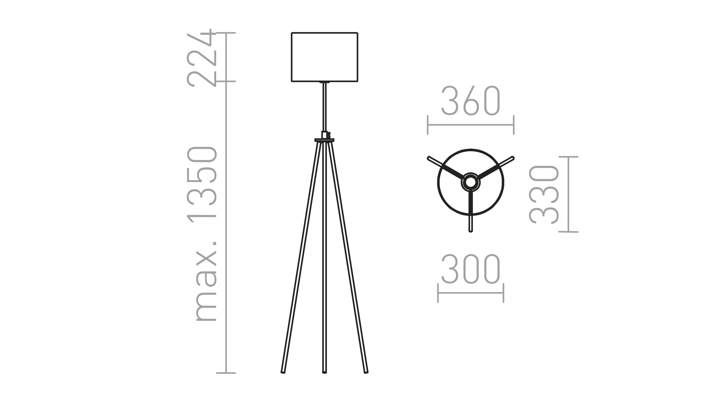 GARDETTE STAANDE LAMP - Product sketch