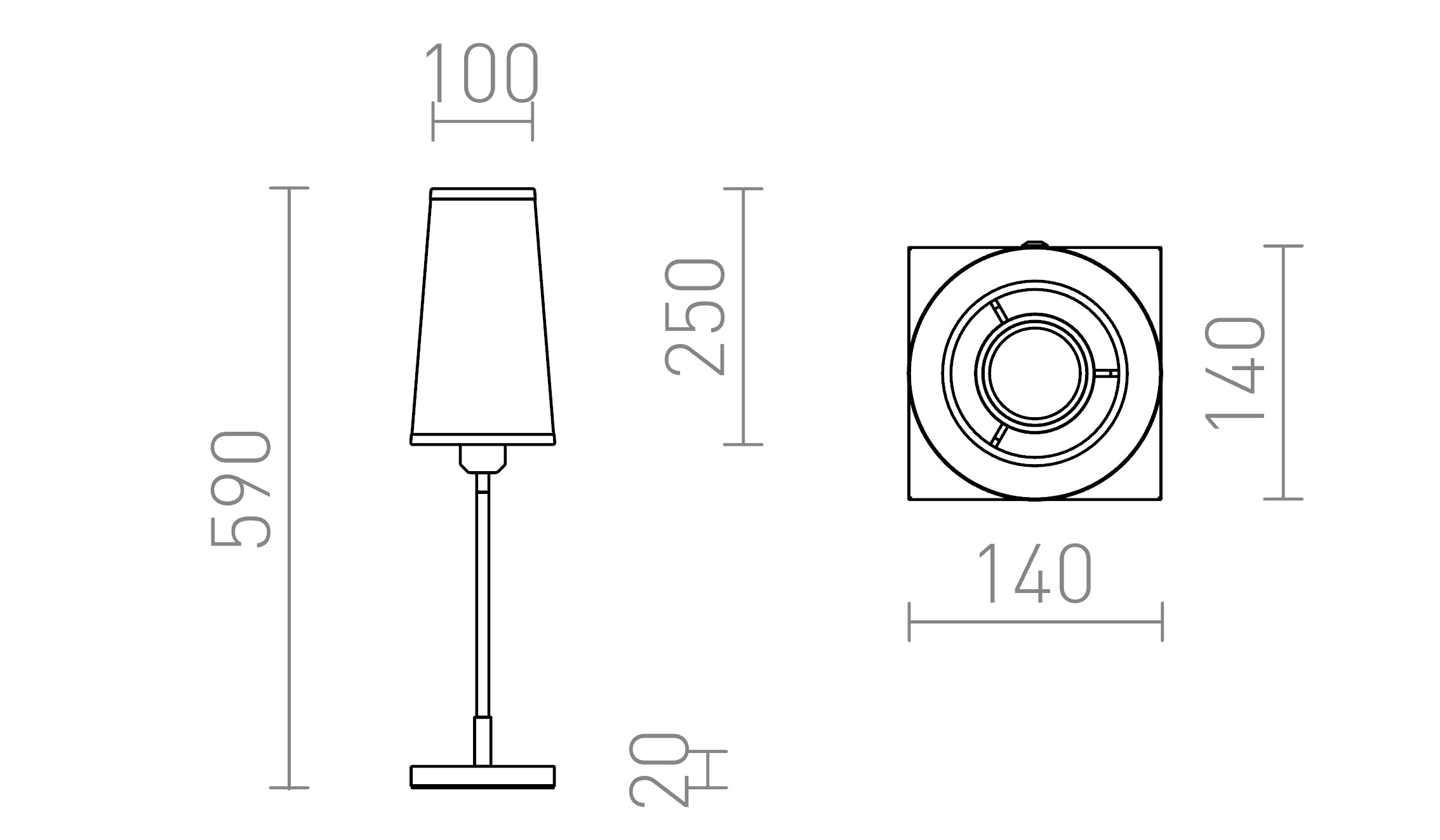 LULU TAFELLAMP - Product sketch