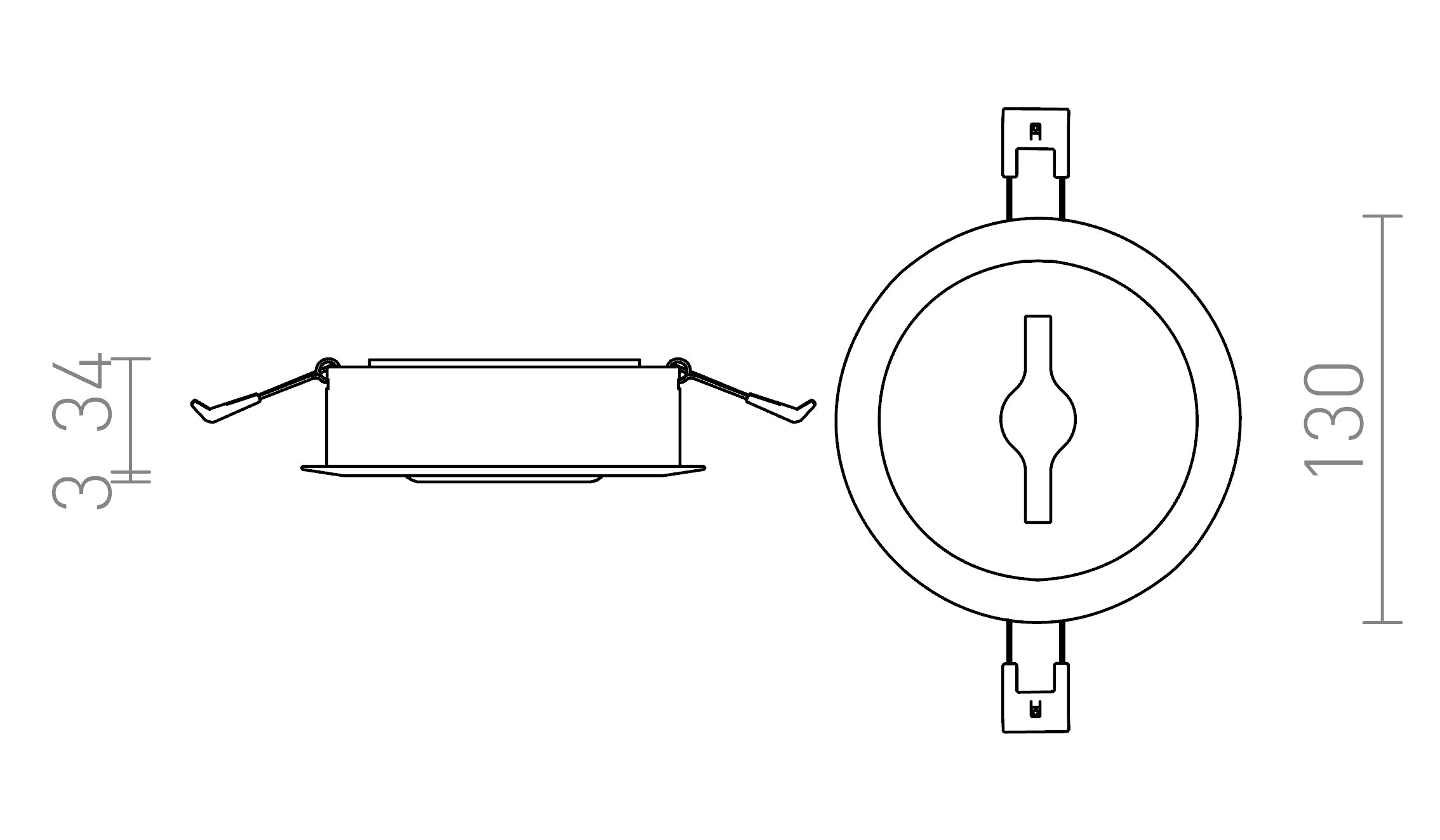 KELLY LED INBOUWLAMP - Product sketch