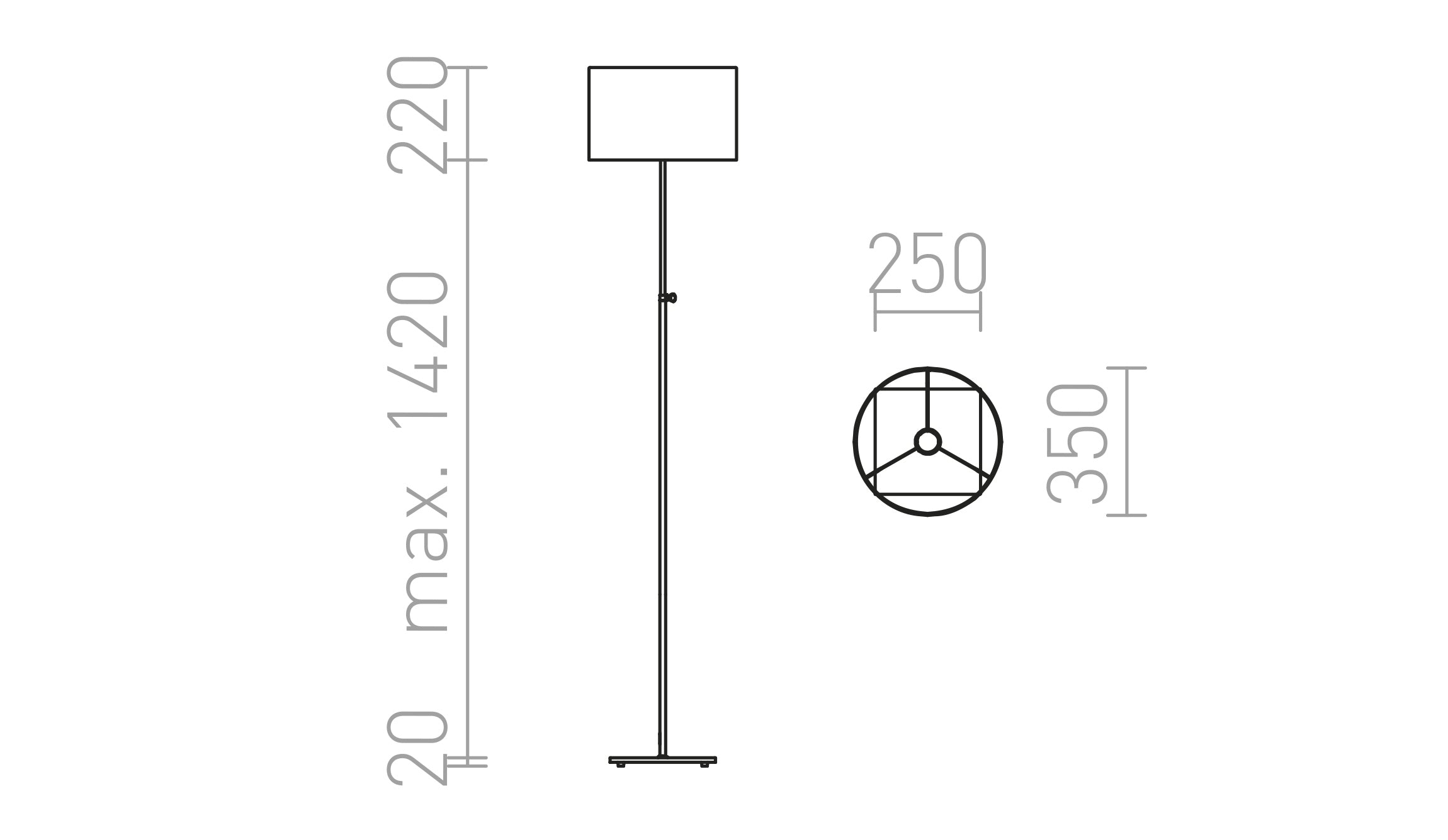 EDIKA  staande lamp lamp - Product sketch