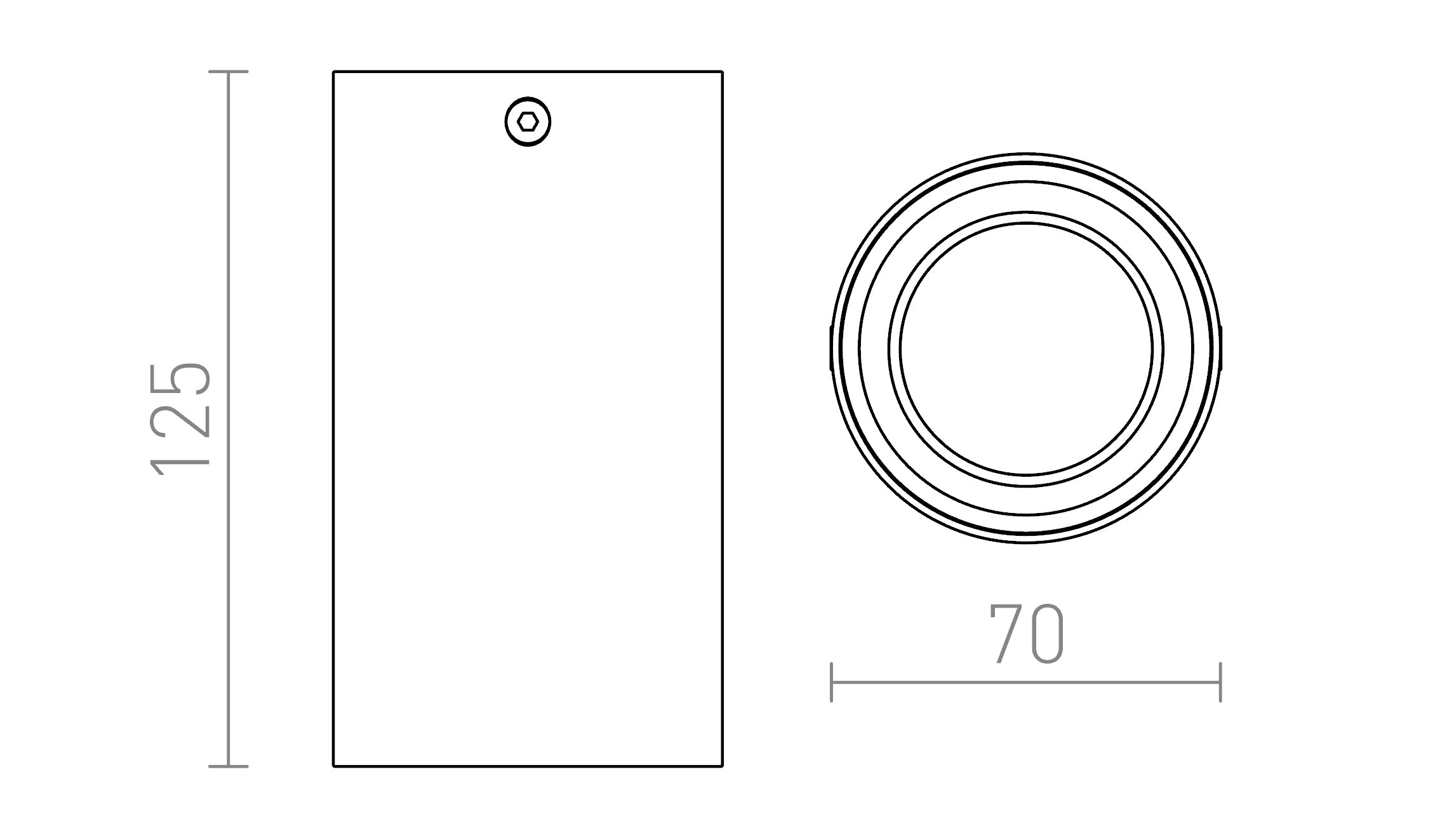 TUBA PLAFONDLAMP - Product sketch