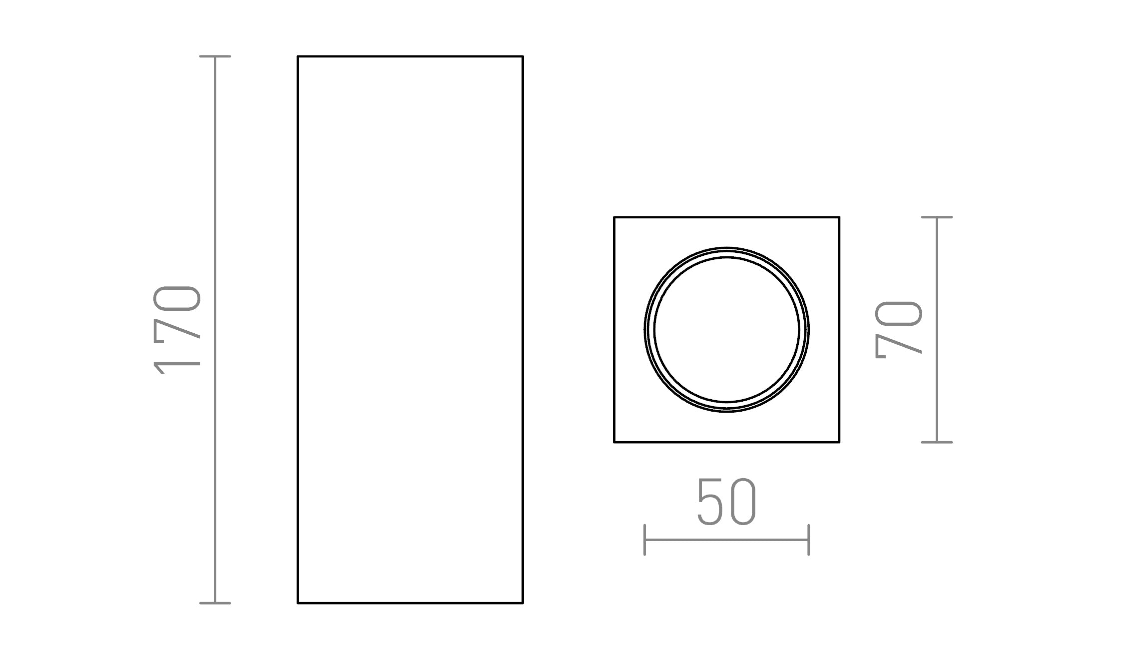 JACK SQ S 17 PLAFONDLAMP - Product sketch