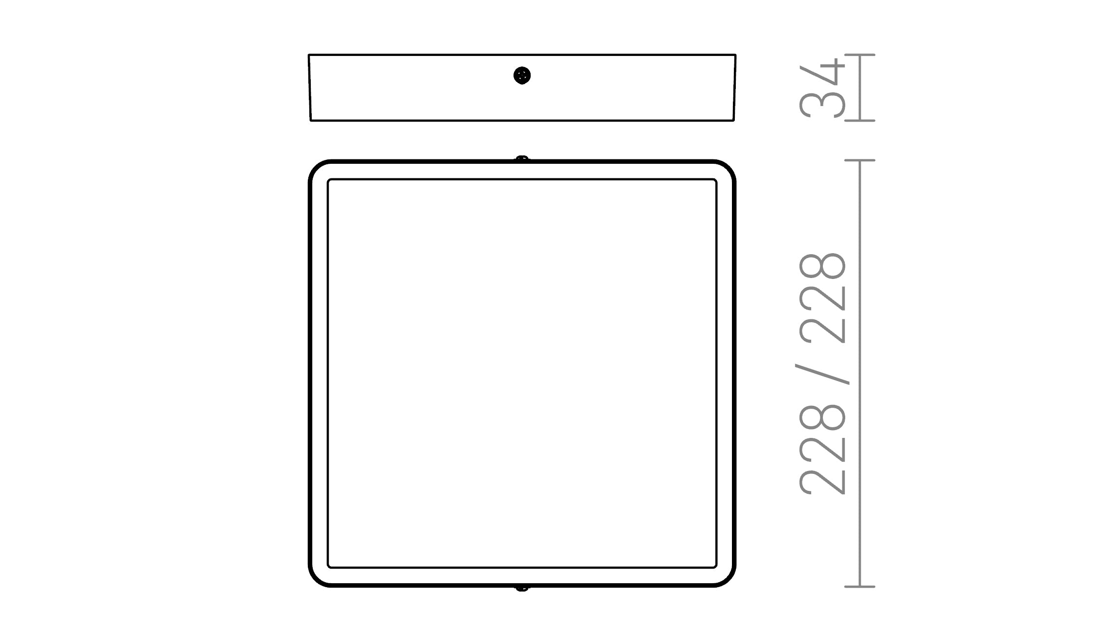 HUE SQ 22 PLAFONDLAMP - Product sketch