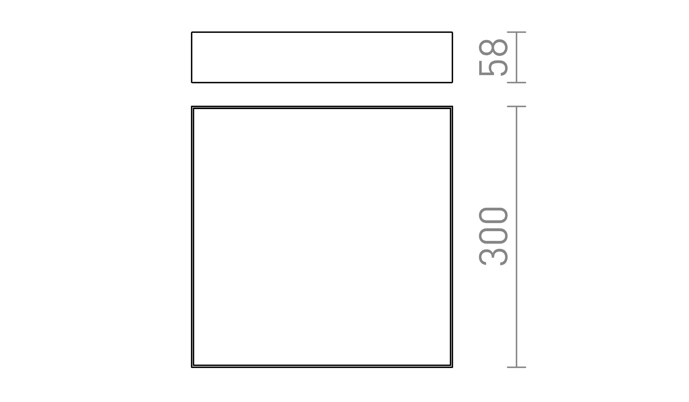 LARISA SQ 30 PLAFONDLAMP - Product sketch