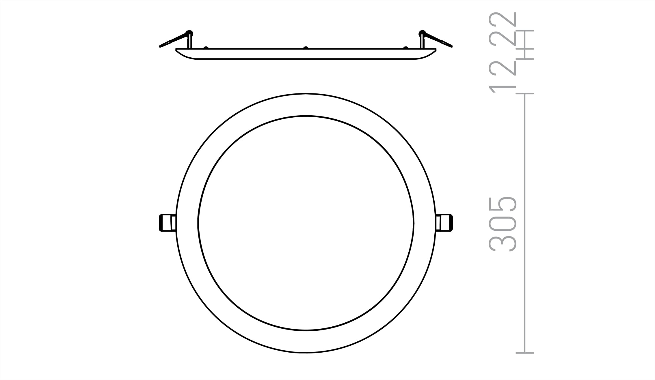 DADA 30 inbouwlamp lamp - Product sketch