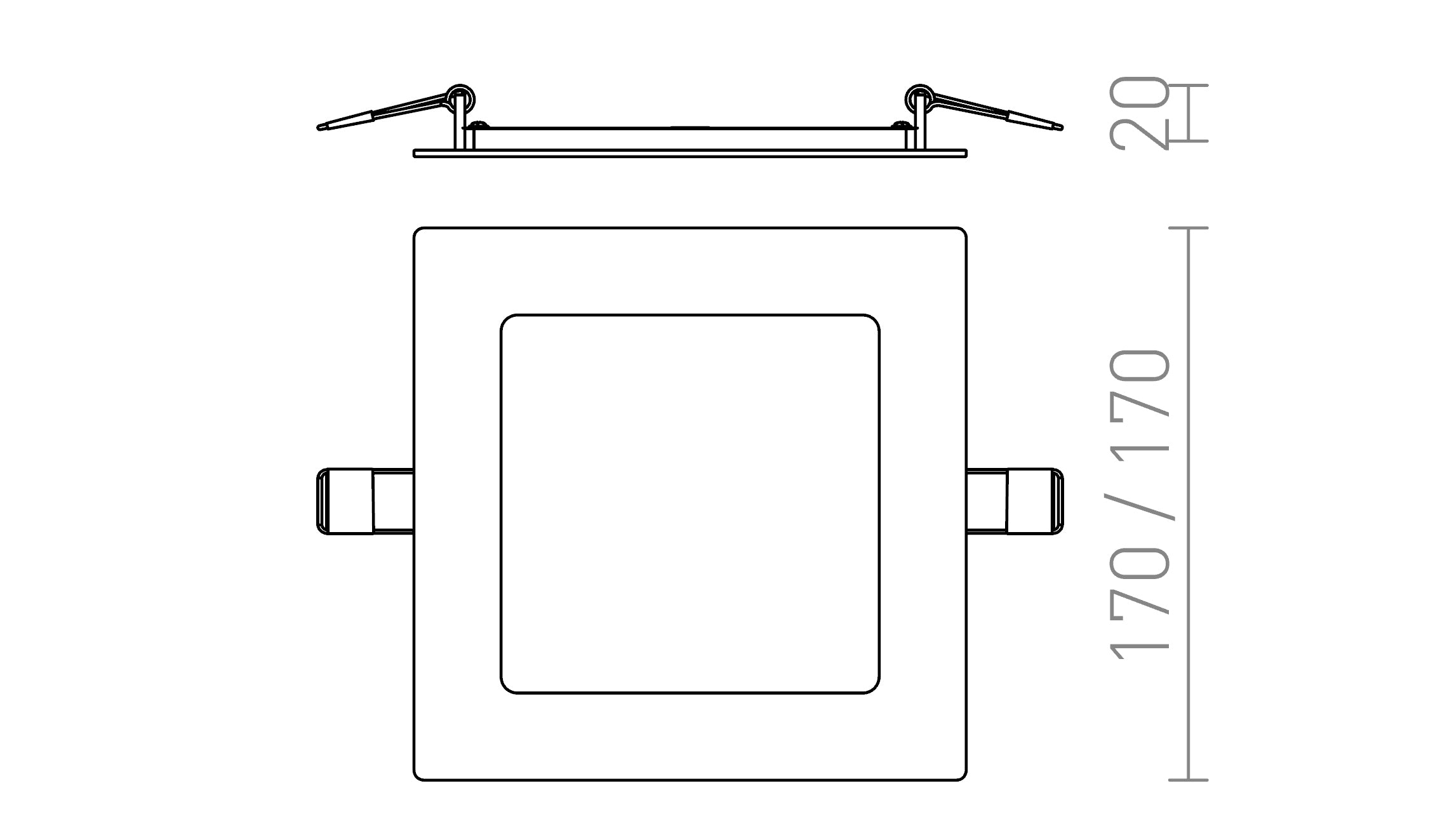 SOCORRO SQ 170 INBOUWLAMP - Product sketch