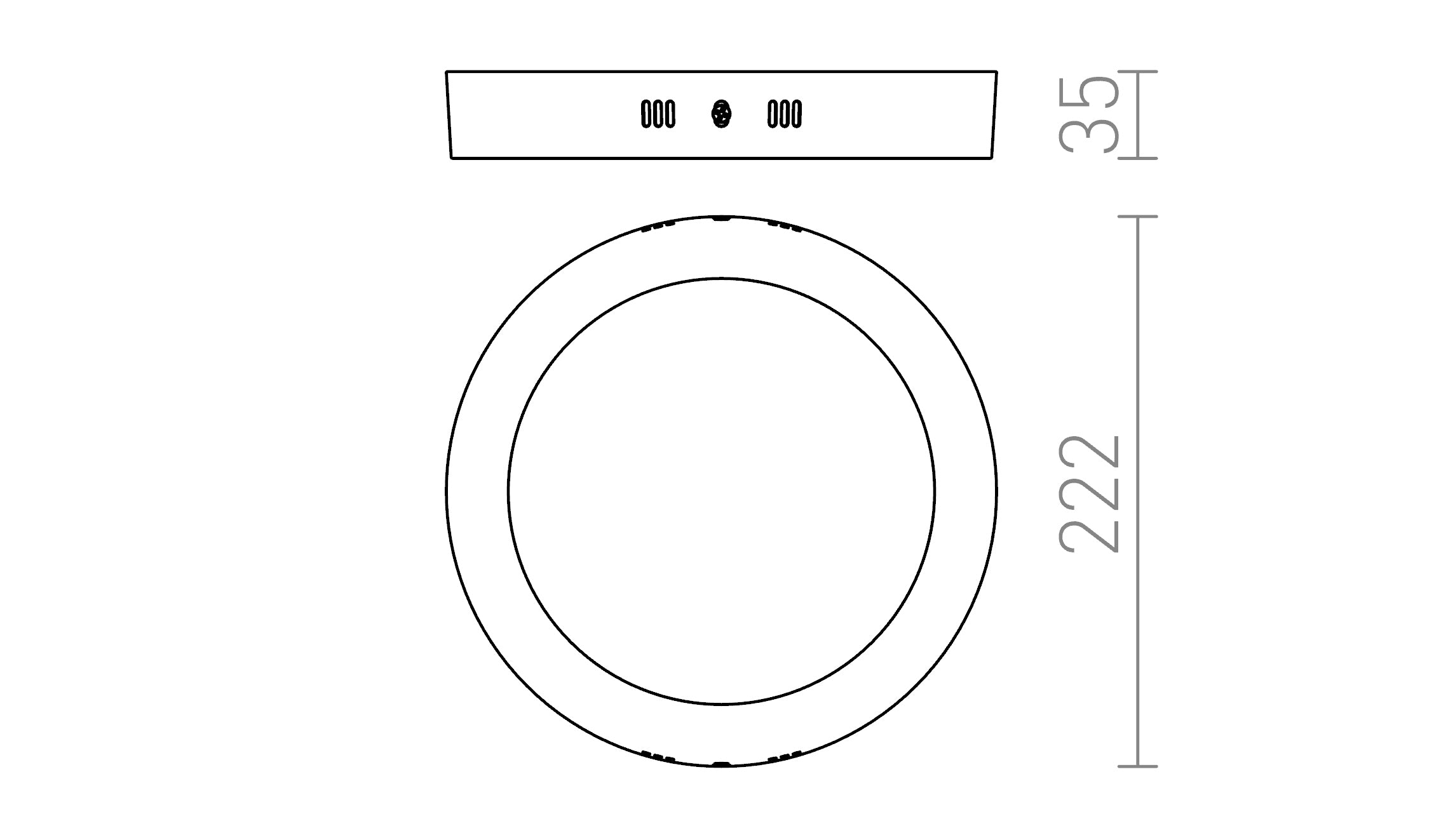 SOCORRO R 220 OPBOUWLAMP - Product sketch