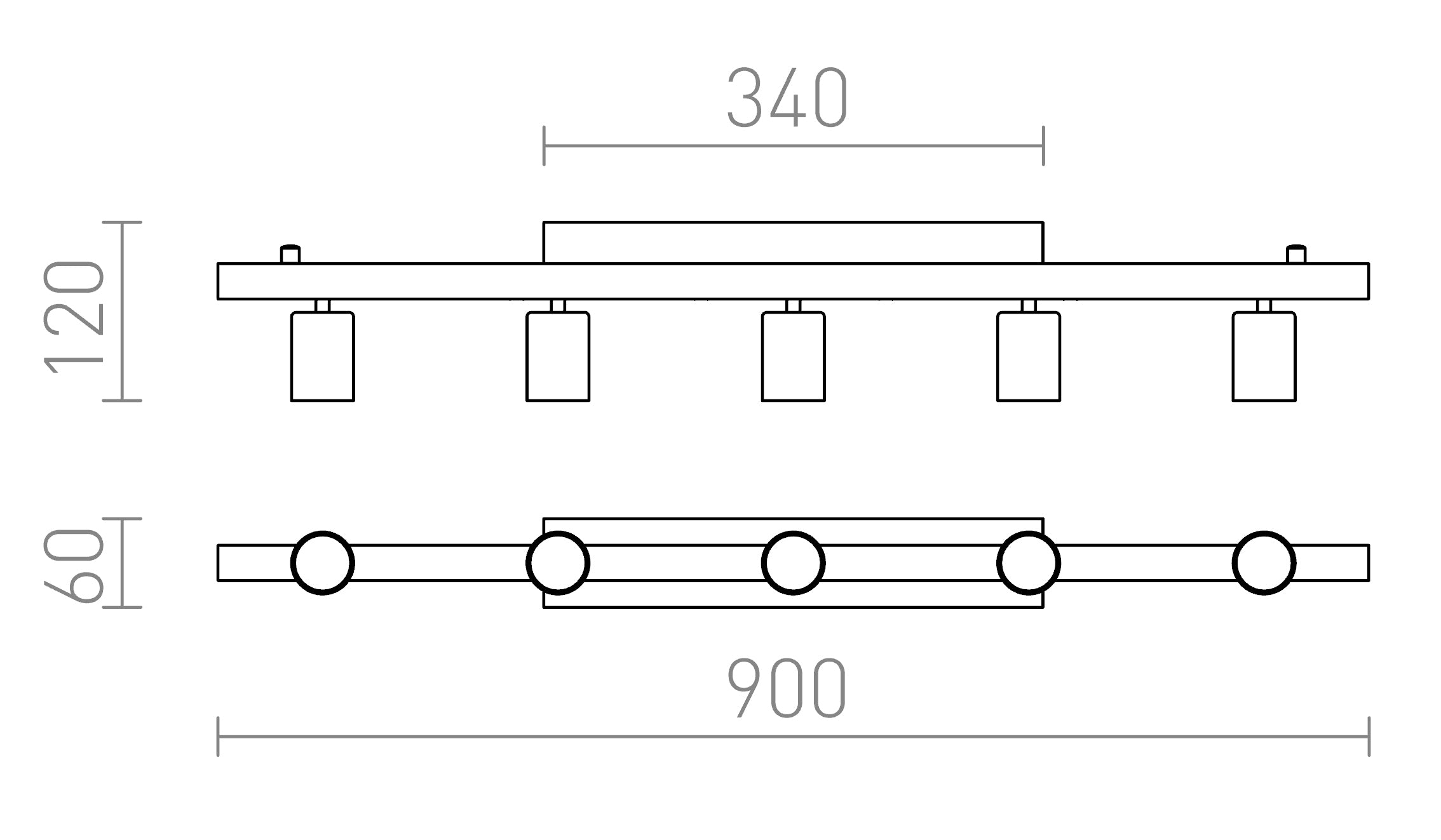 RALLONG PLAFONDLAMP - Product sketch