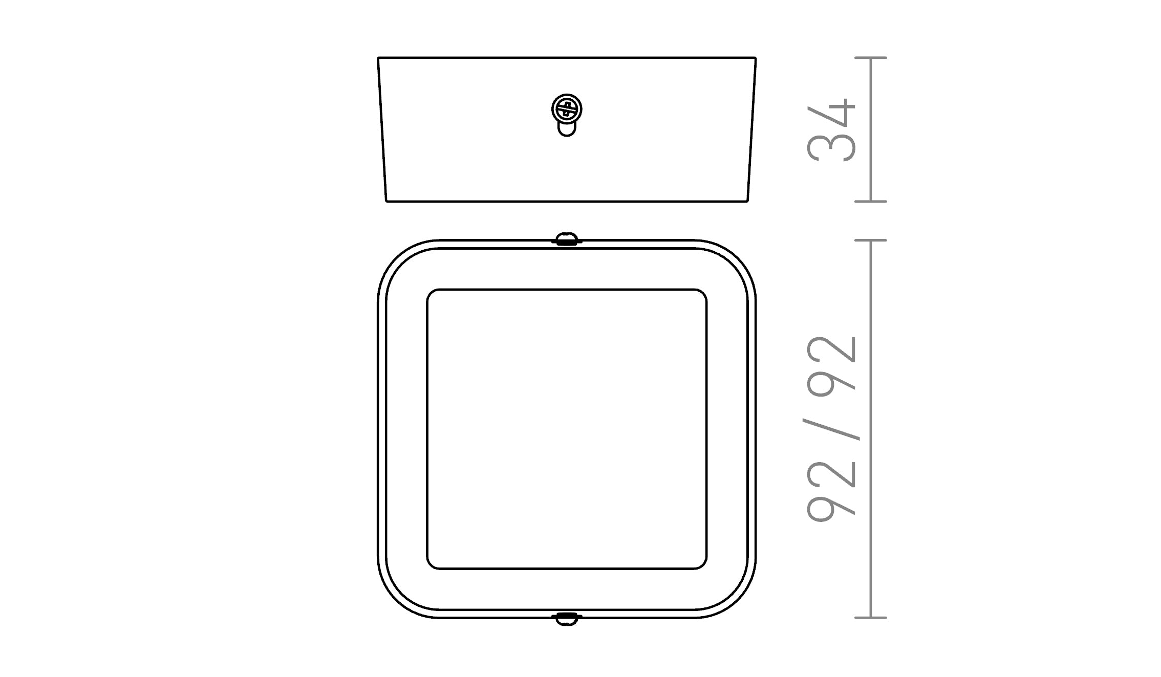 HUE SQ 9 DIMM PLAFONDLAMP - Product sketch
