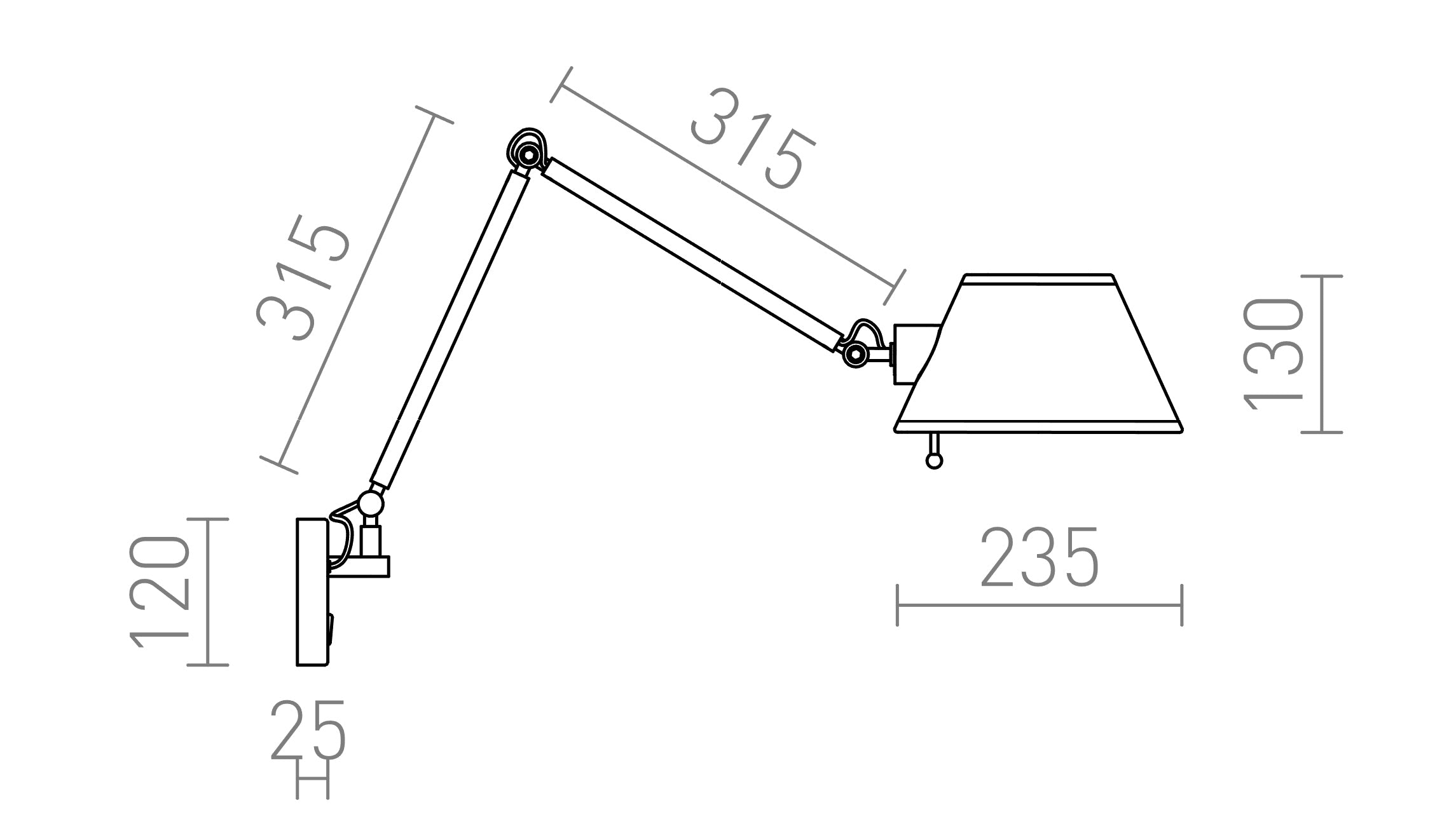 MONTANA WANDLAMP - Product sketch