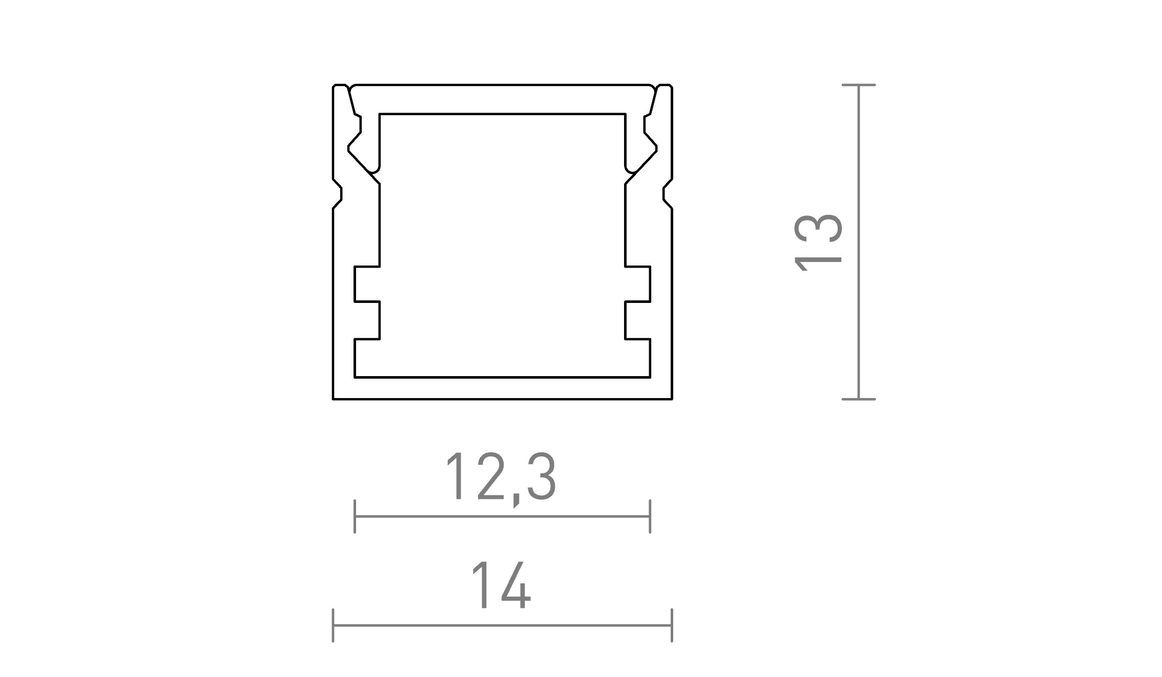 LED OPBOUWPROFIEL C - Product sketch