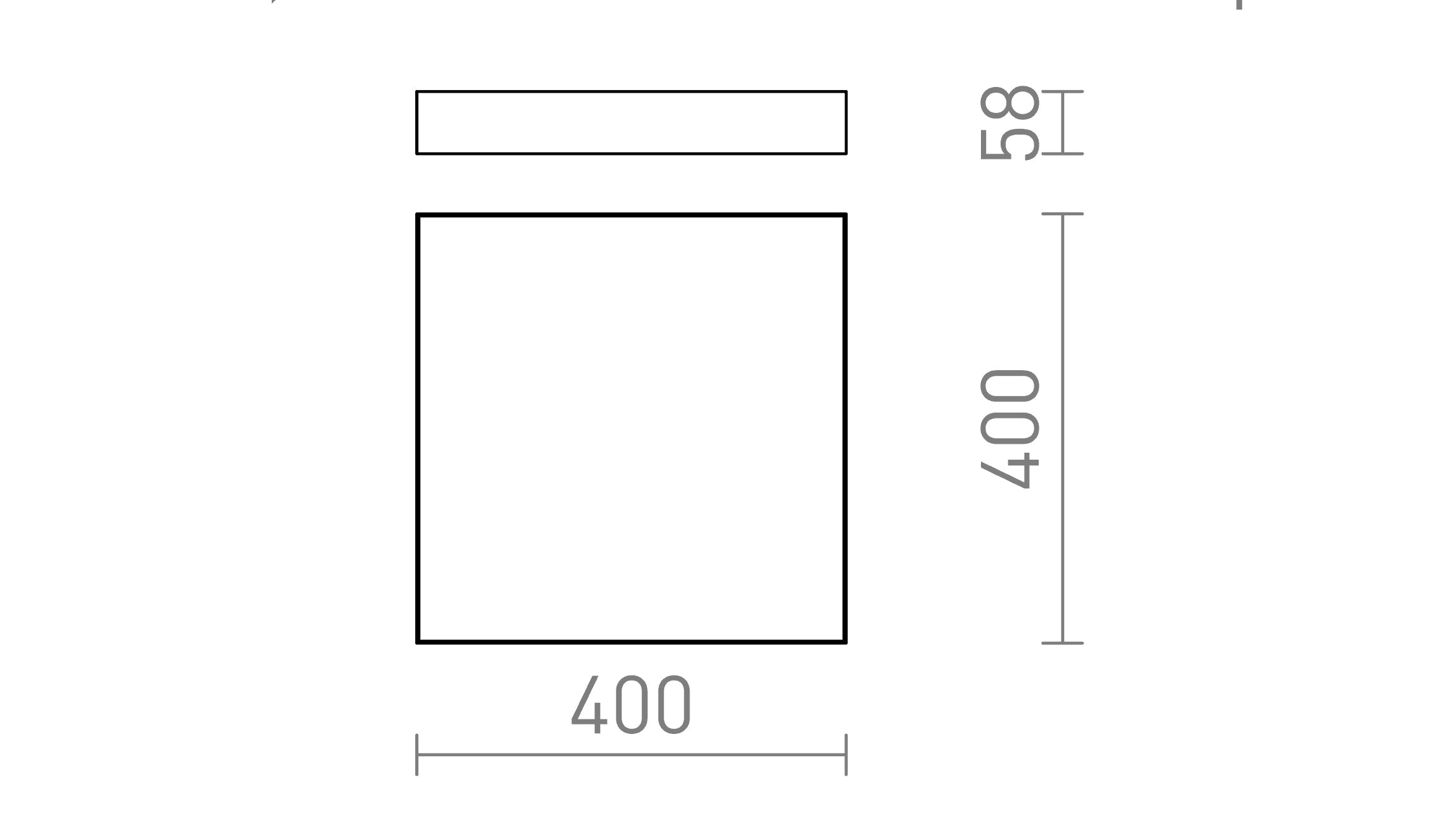 LARISA SQ 40 PLAFONDLAMP - Product sketch