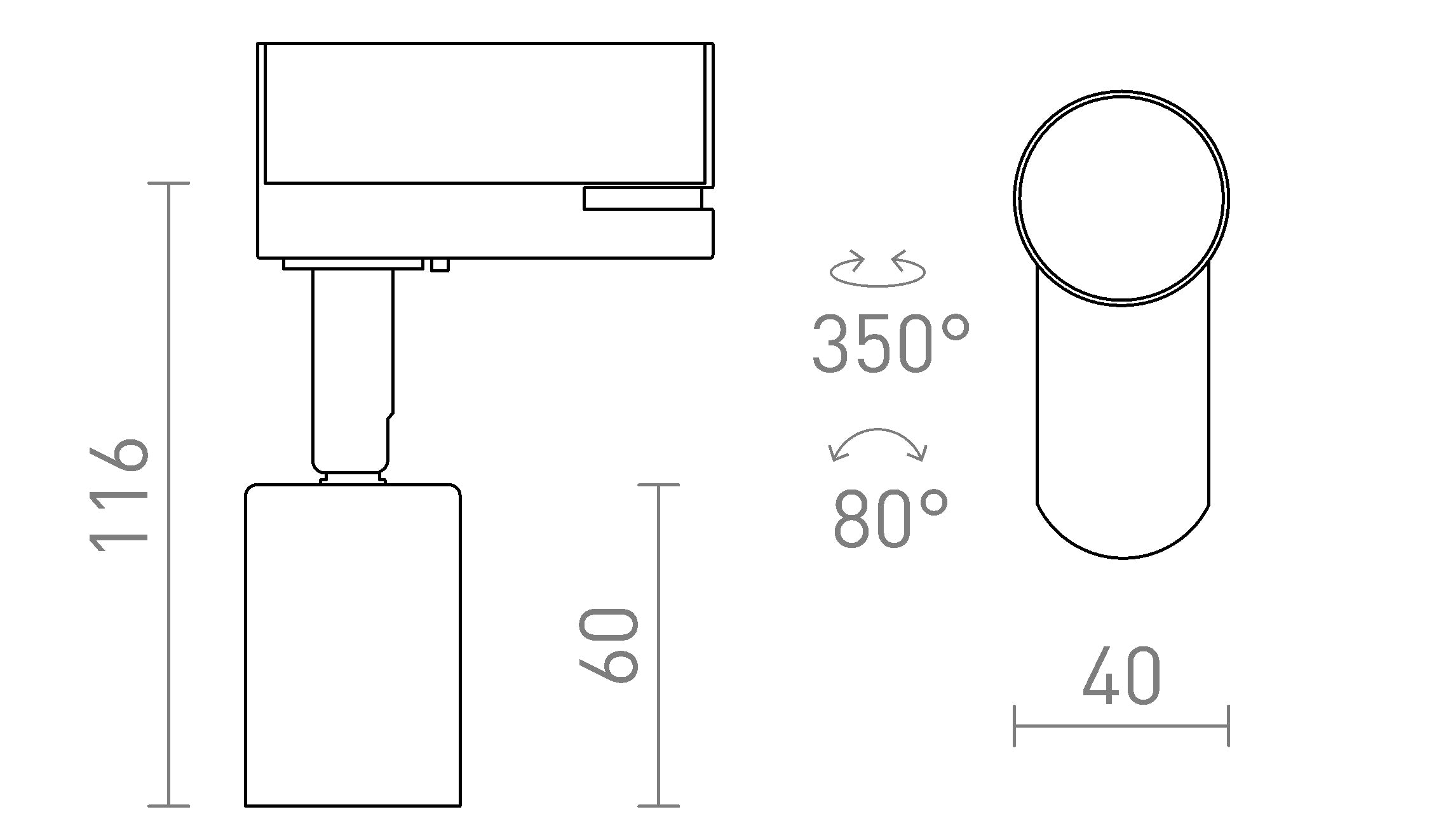 FAX E27 VOOR DIEFAZIGE STROOMRAIL - Product sketch