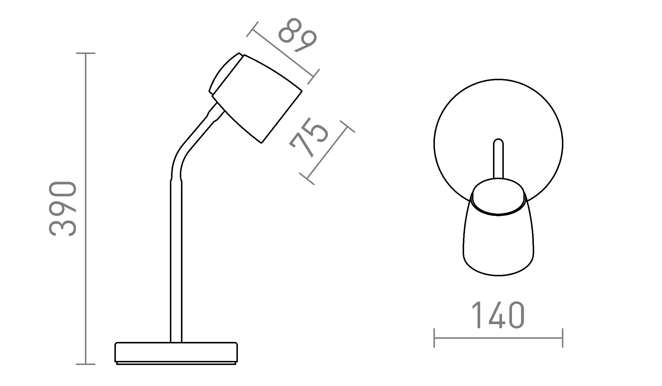 JOLI TAFELLAMP - Product sketch