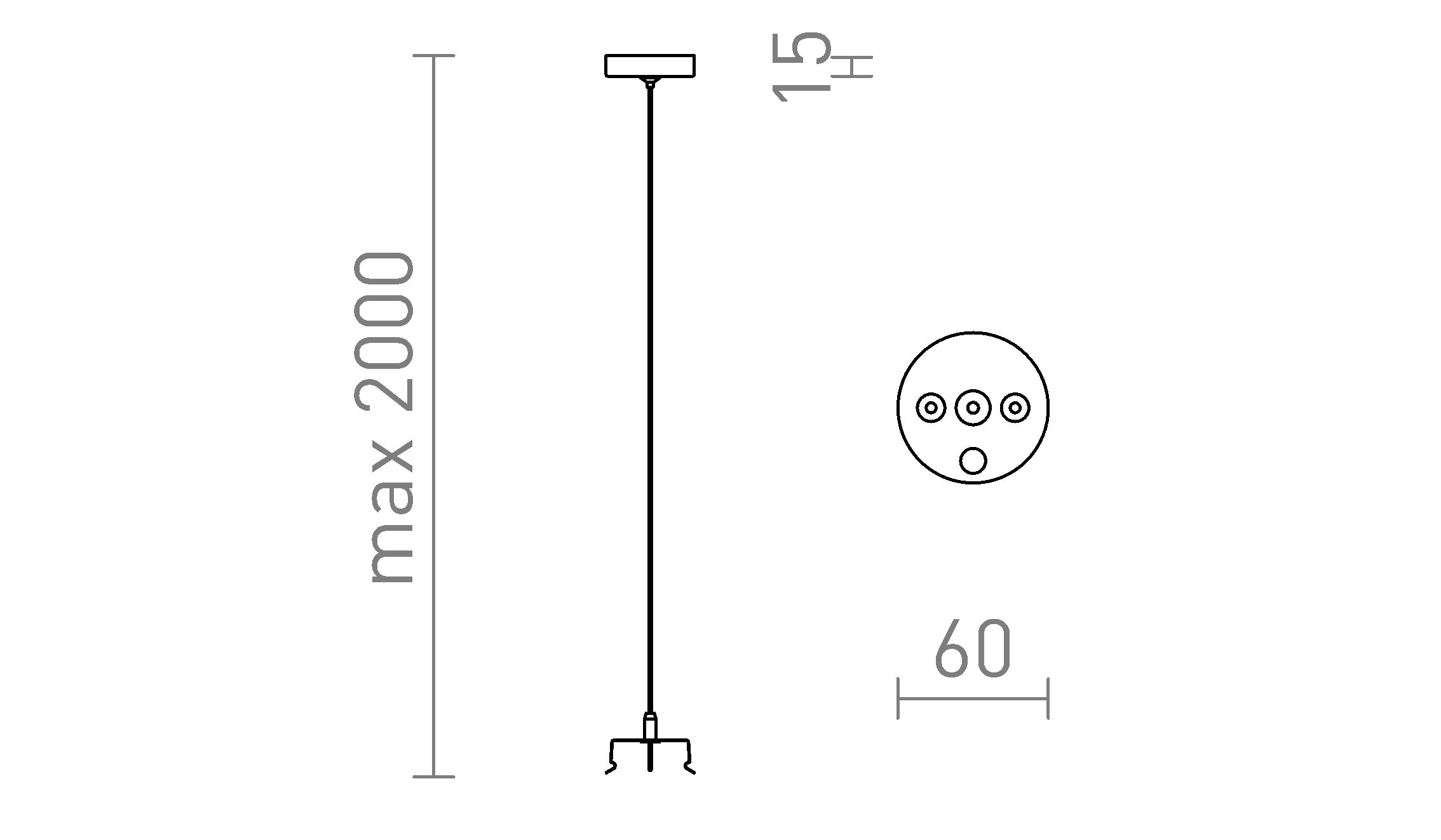 TRIDENT PRO OPHANGSET - Product sketch