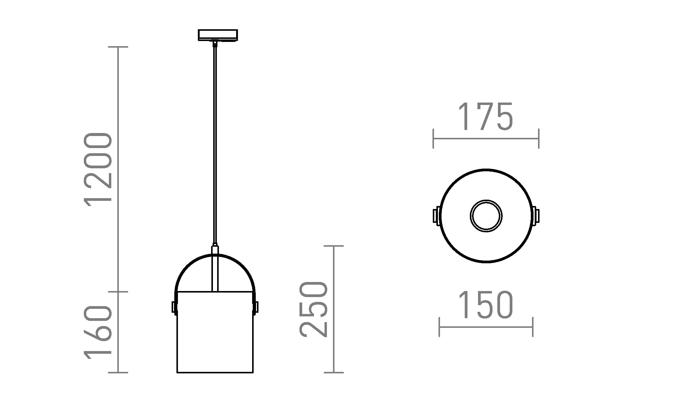 JULIETTA 16 voor 1f. stroomrail - Product sketch