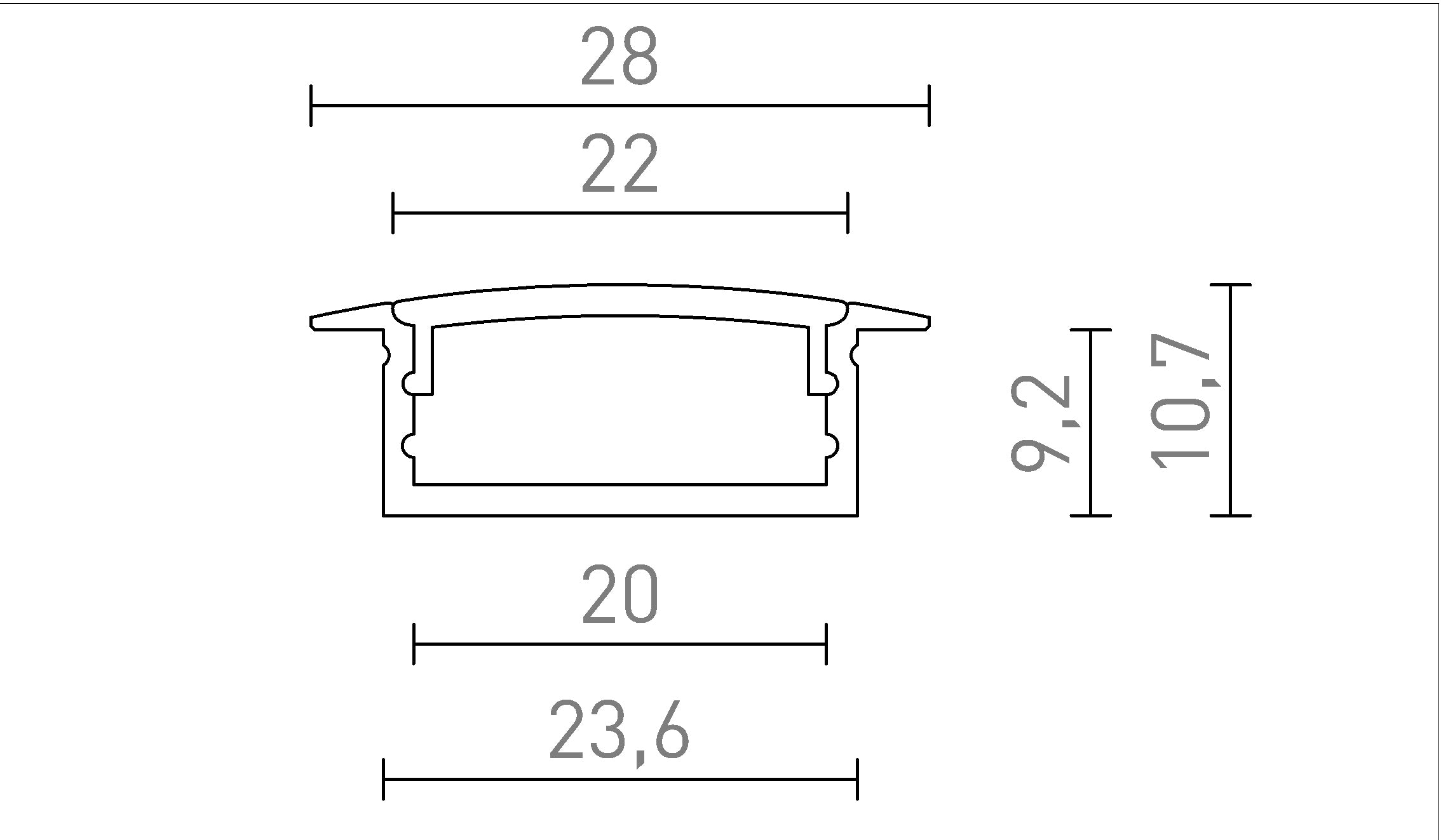 LED INBOUWPROFIEL A - Product sketch