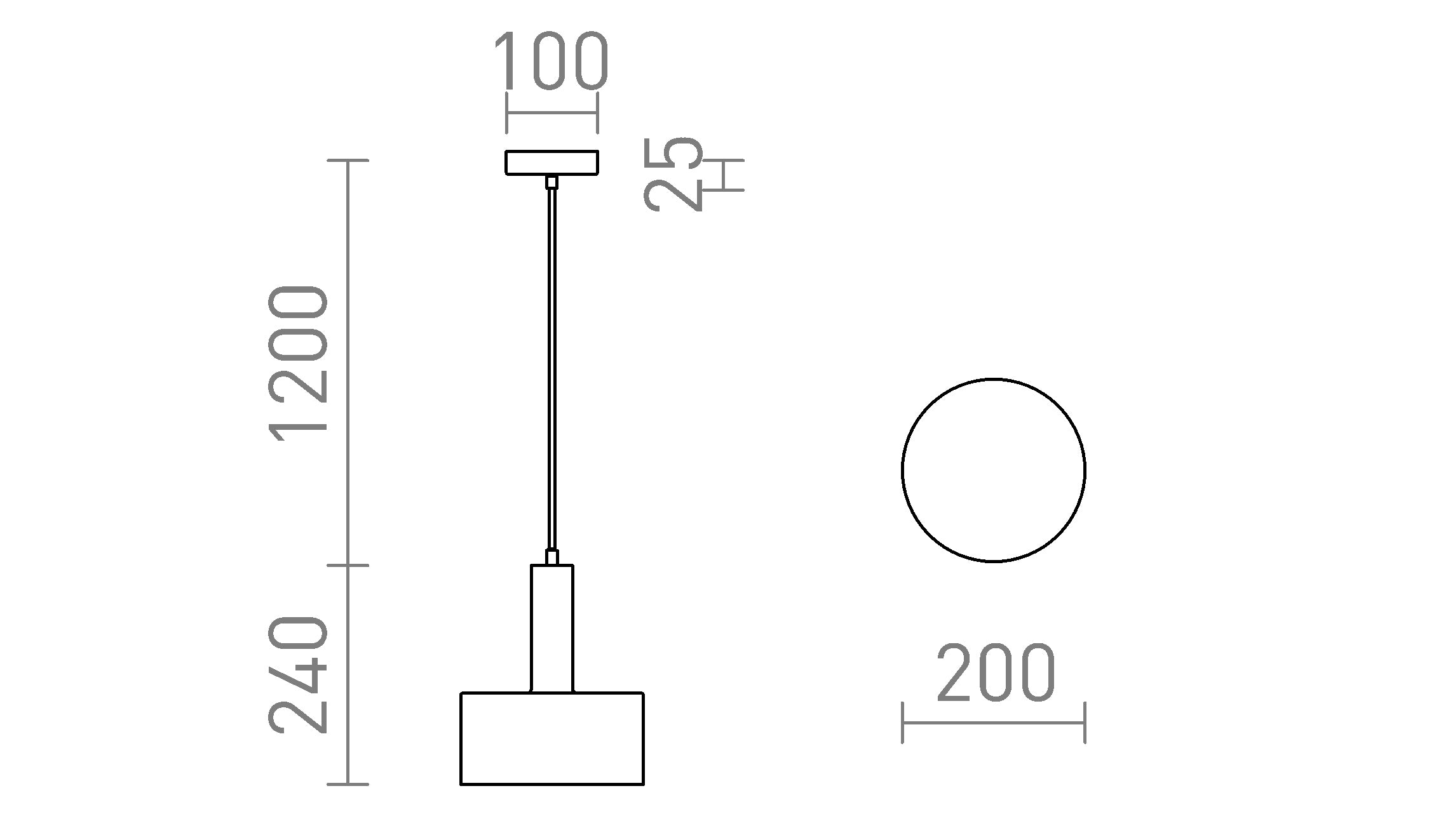 GIULIA 20 hanglamp lamp - Product sketch