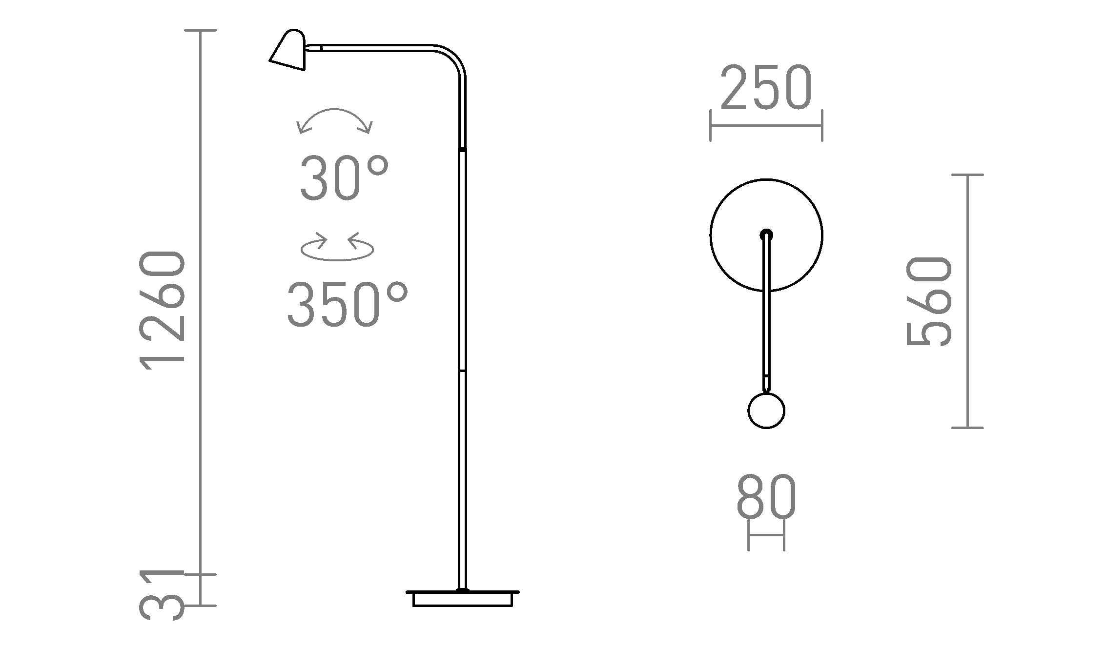 STIG STAANDE LAMP - Product sketch