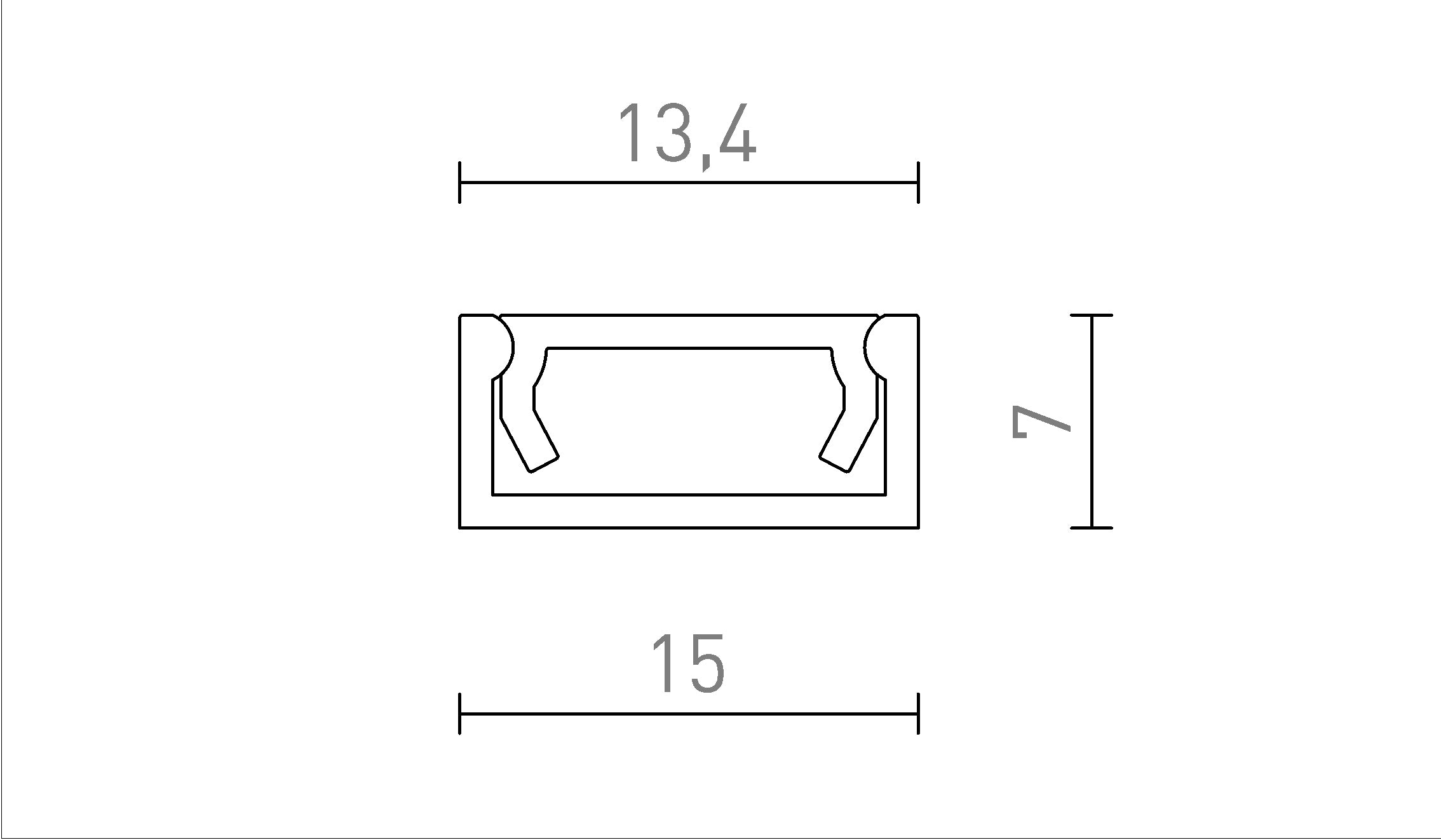 LED OPBOUWPROFIEL G - Product sketch