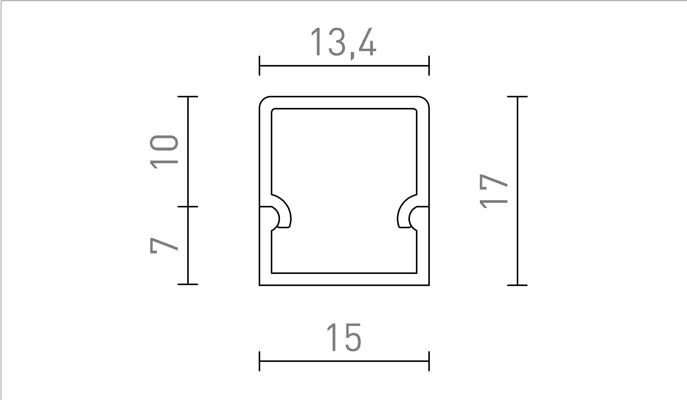 LED OPBOUWPROFIEL H - Product sketch