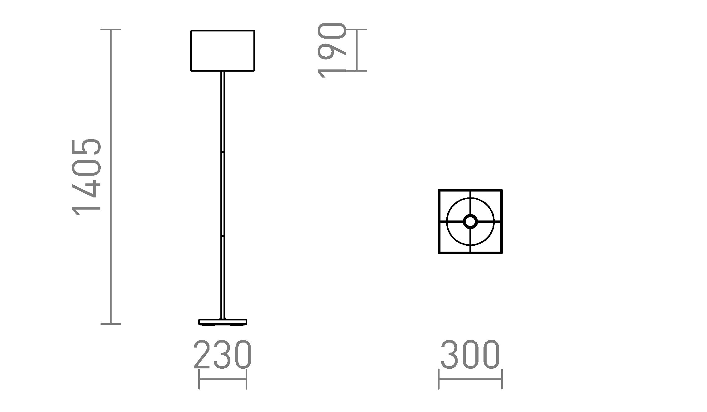 NYC/TEMPO 30/19 staande lamp lamp - Product sketch